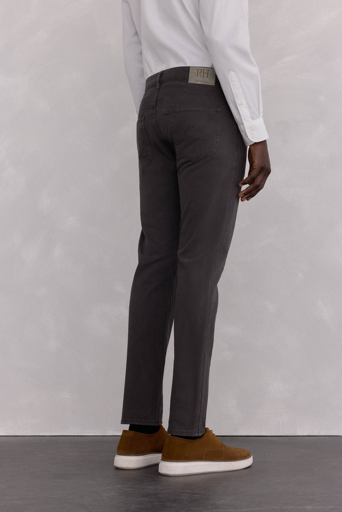Pedro del Hierro Coloured slim fit 5-pocket trousers. Grey