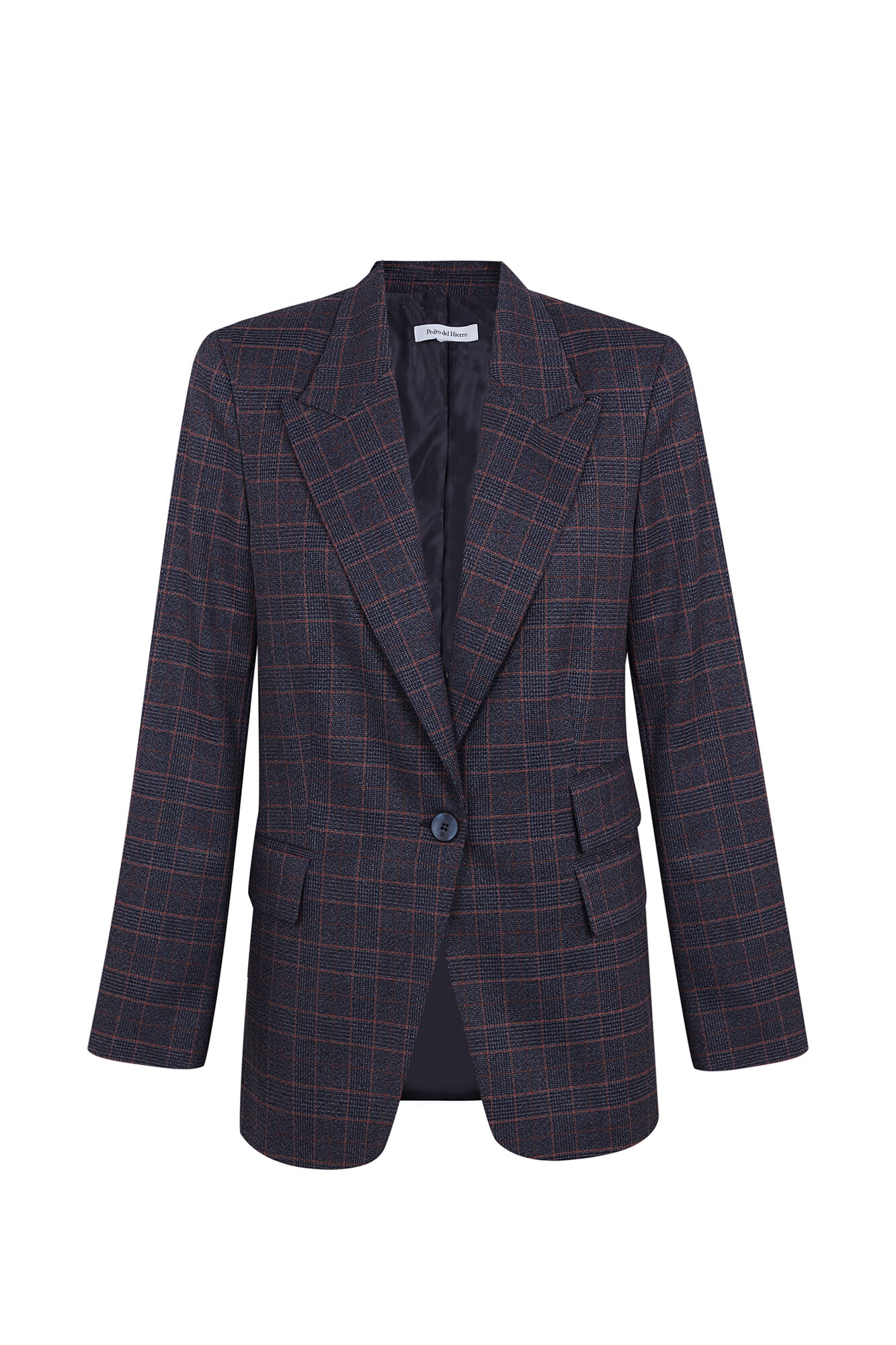 Pedro del Hierro Blazer cuadros entallada Azul