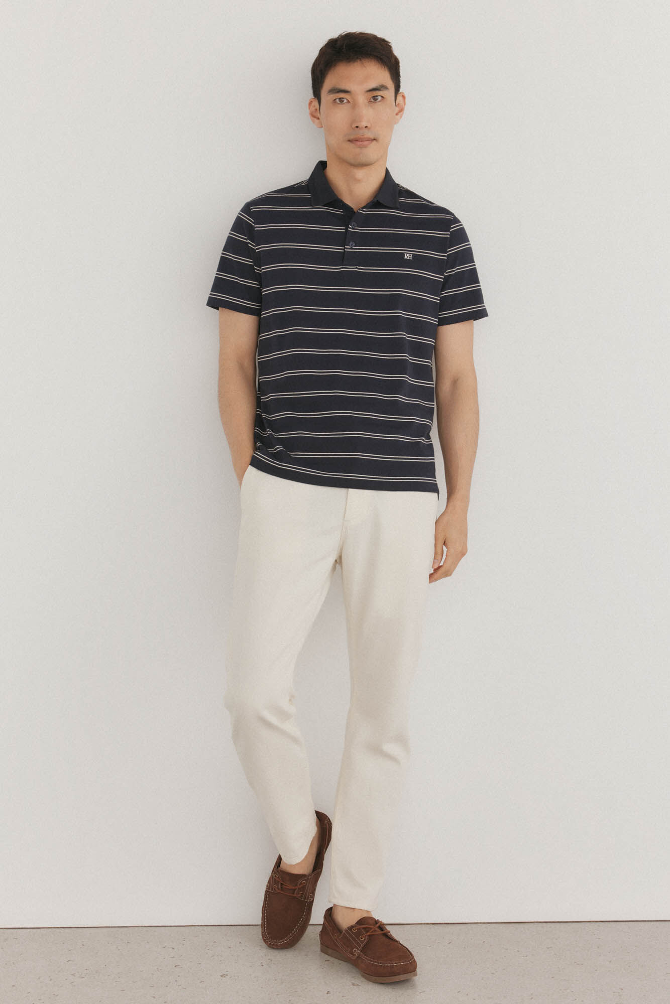 Pedro del Hierro Striped polo shirt Blue
