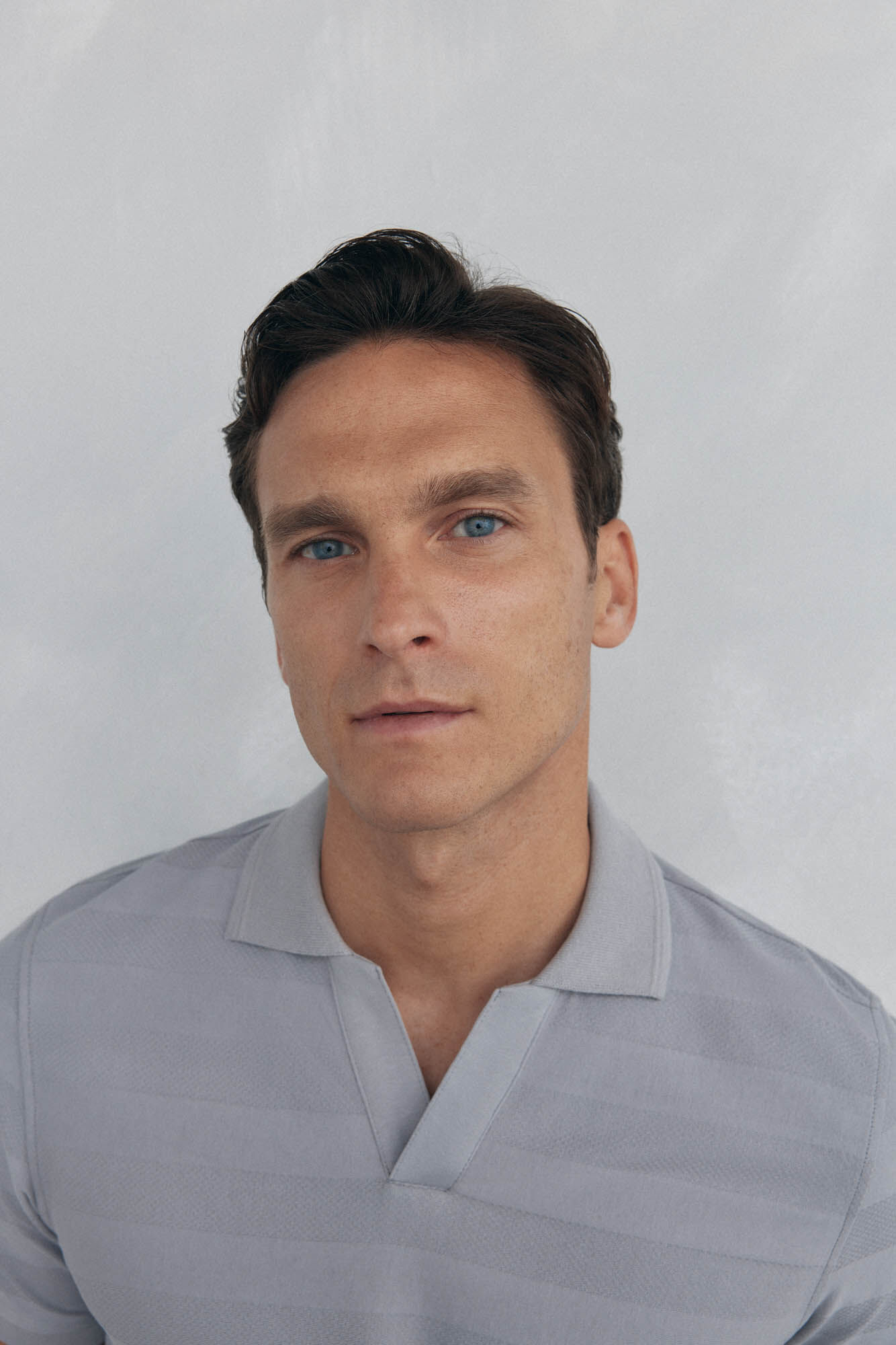 Pedro del Hierro Jacquard textured polo shirt Grey