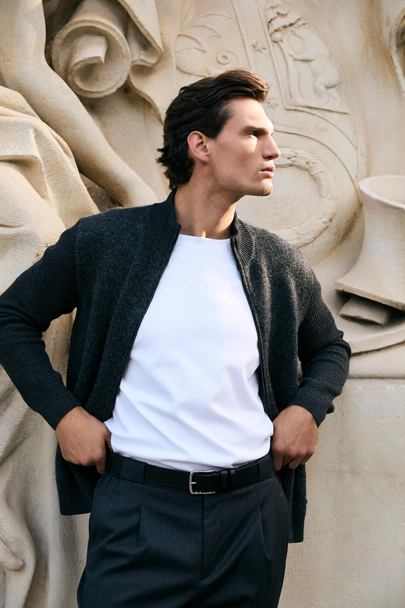 Pedro del Hierro Premium Christmas cotton cardigan with zip fastening fastening