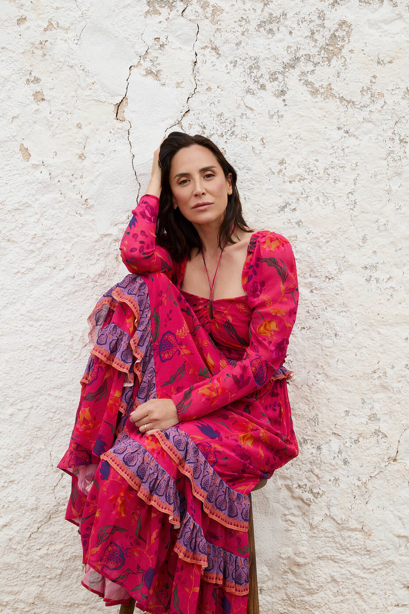 TFP by Tamara Falc&oacute; Vestido comprido estampado floral