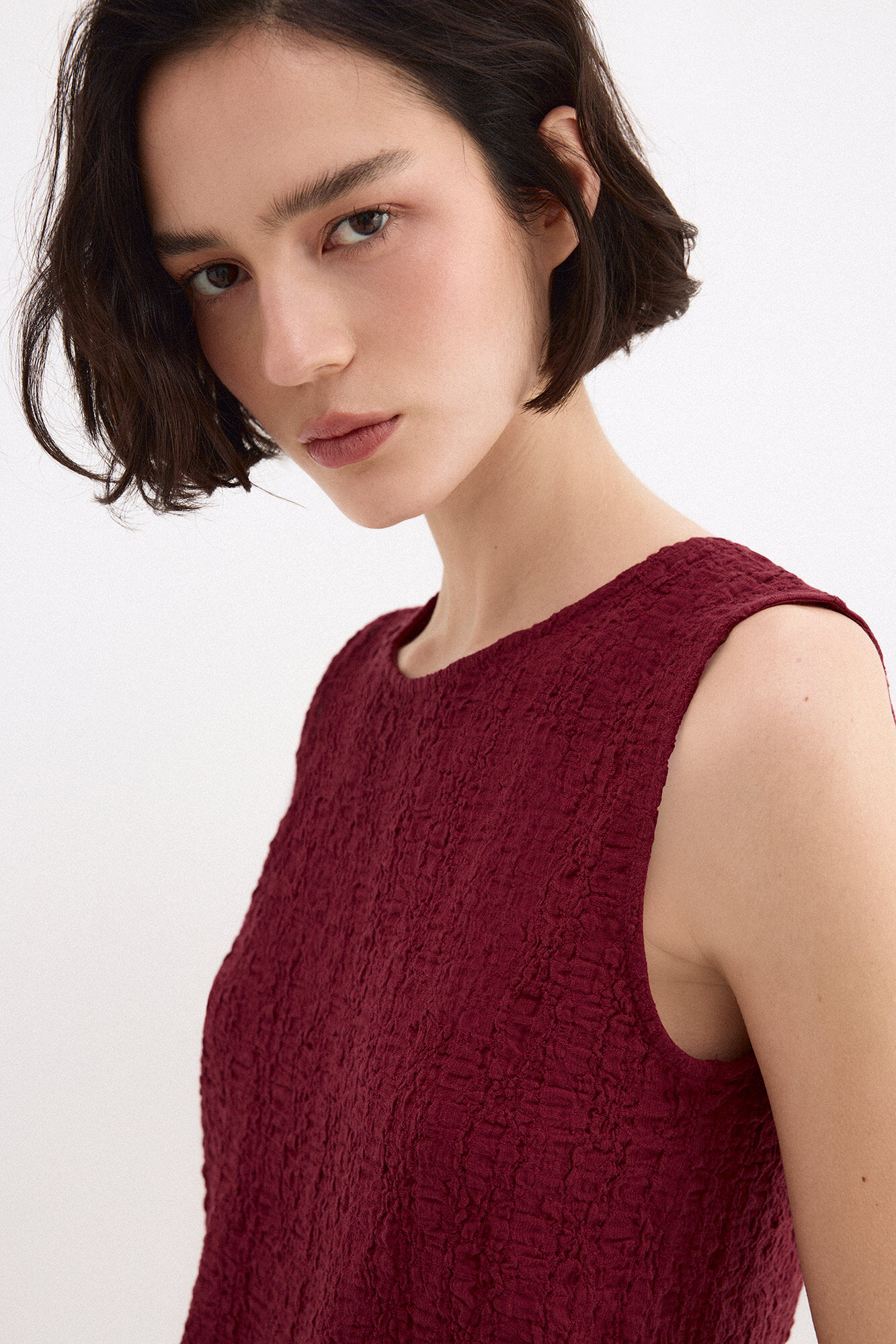 Pedro del Hierro Wrinkled fabric sleeveless top