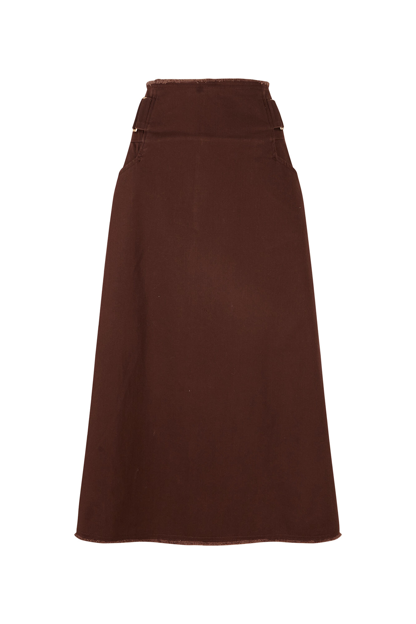 Pedro del Hierro Denim side buckles skirt Brown