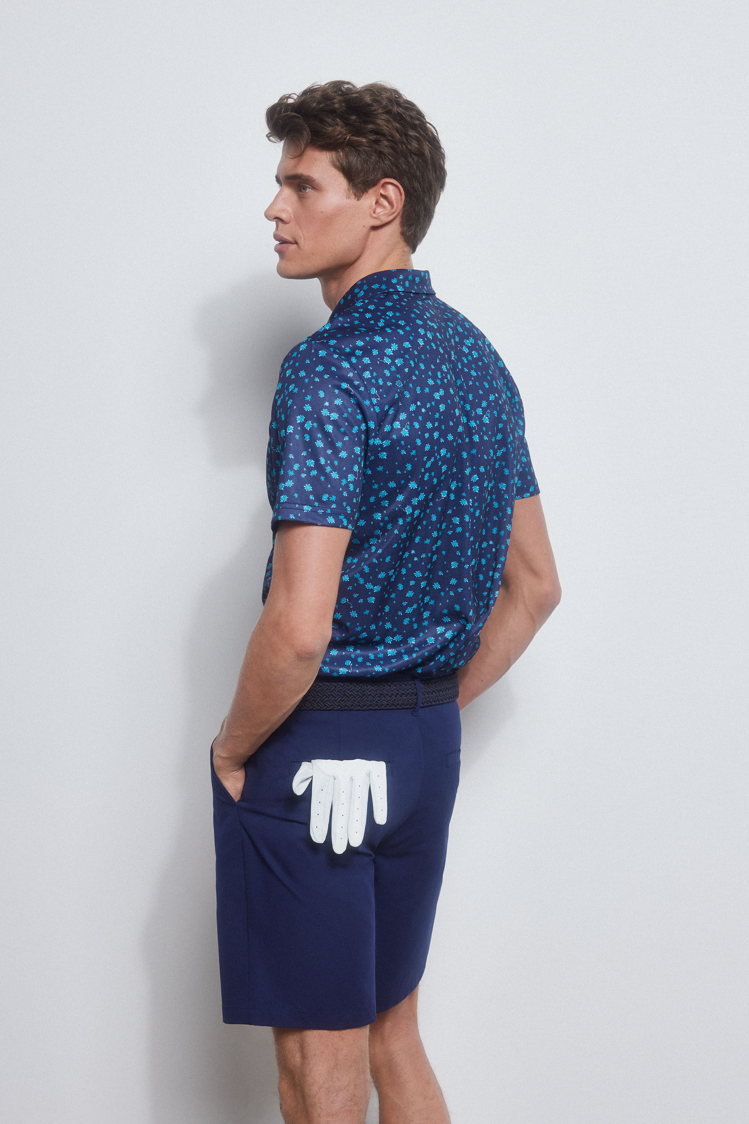 Pedro del Hierro GOLF printed technical polo shirt Blue