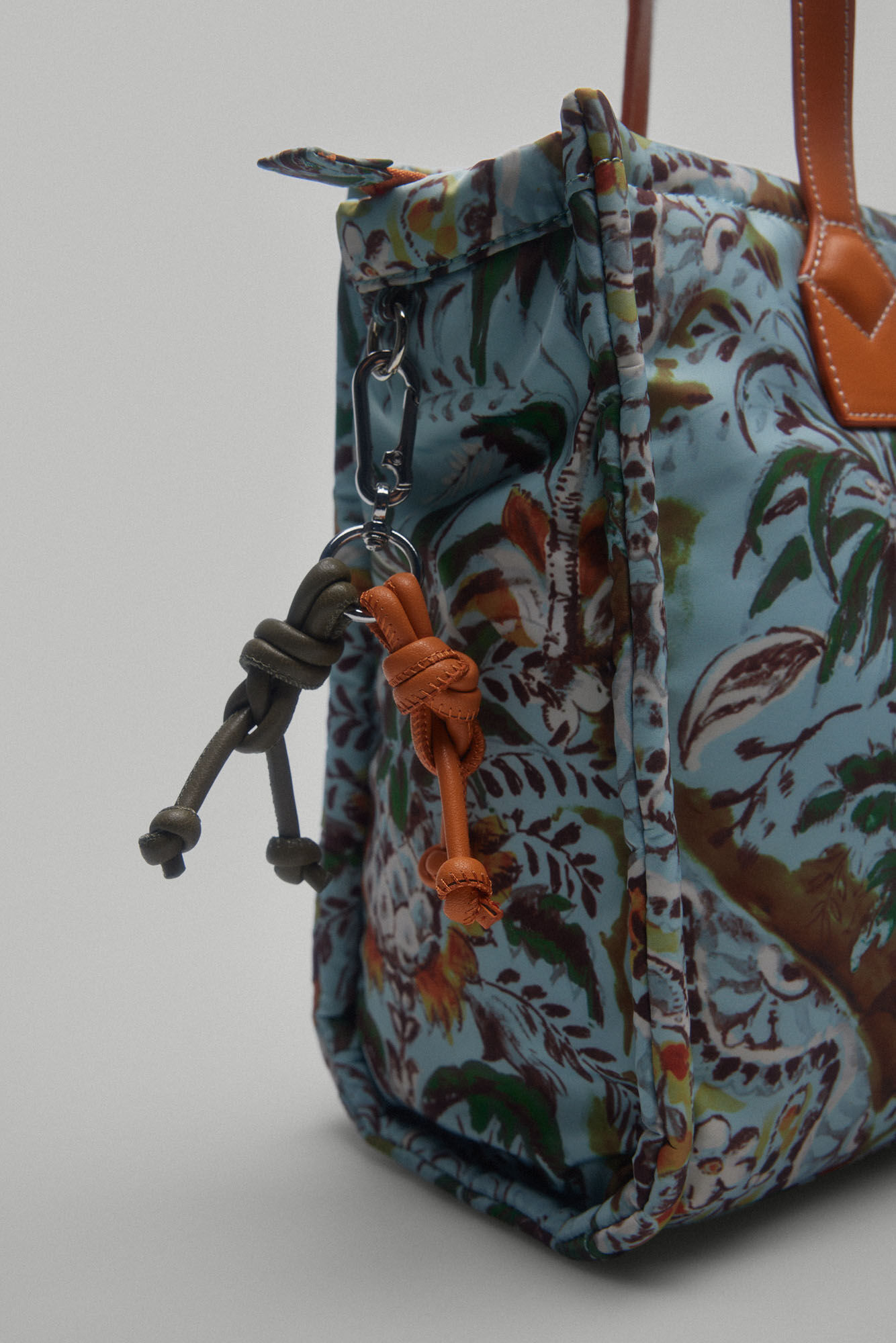 Pedro del Hierro Bolso tote nylon estampado Azul