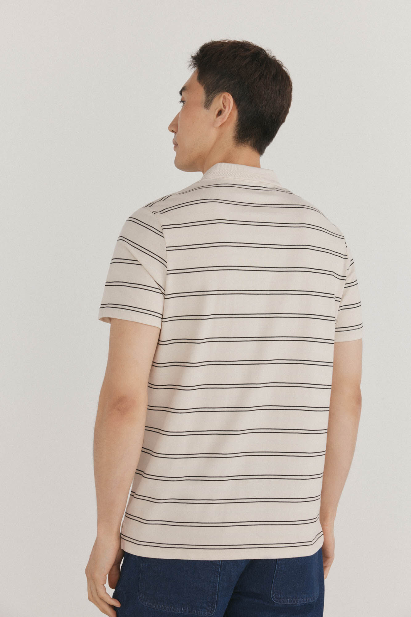 Pedro del Hierro Striped polo shirt Beige
