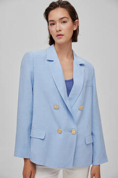 Pedro del Hierro Sailor buttons double-breasted blazer Turquoise