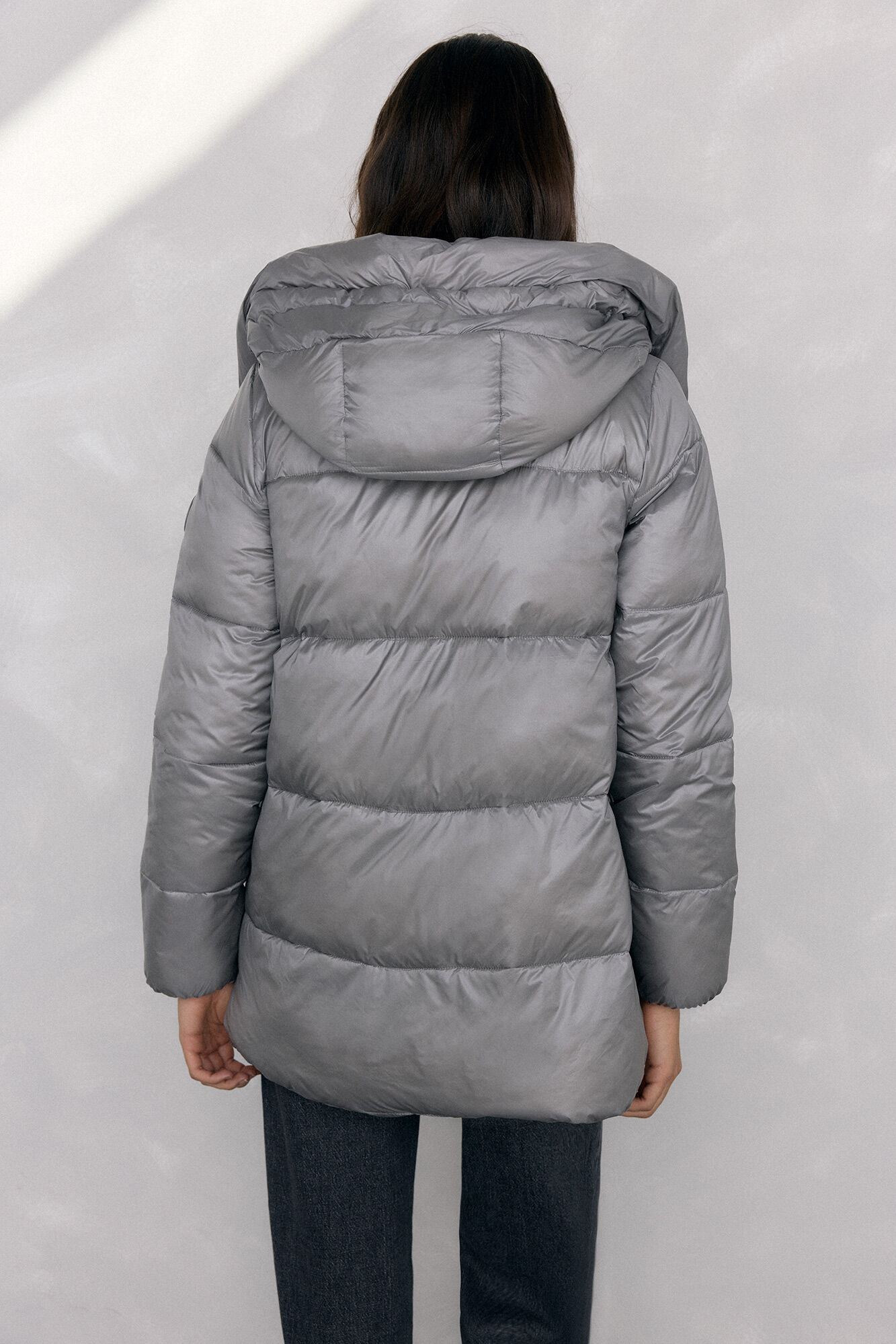 Pedro del Hierro Parka curta capuz Cizento