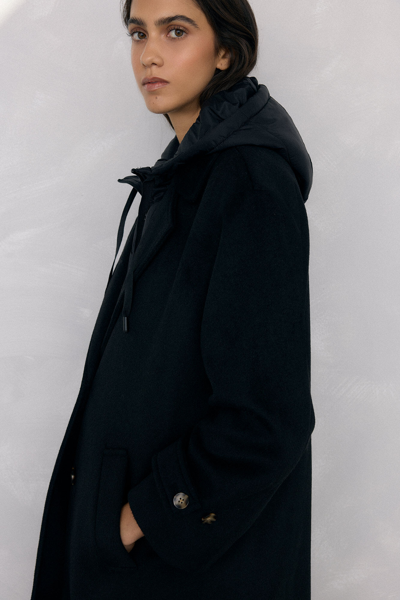 Pedro del Hierro Sobretudo e colete interno Preto