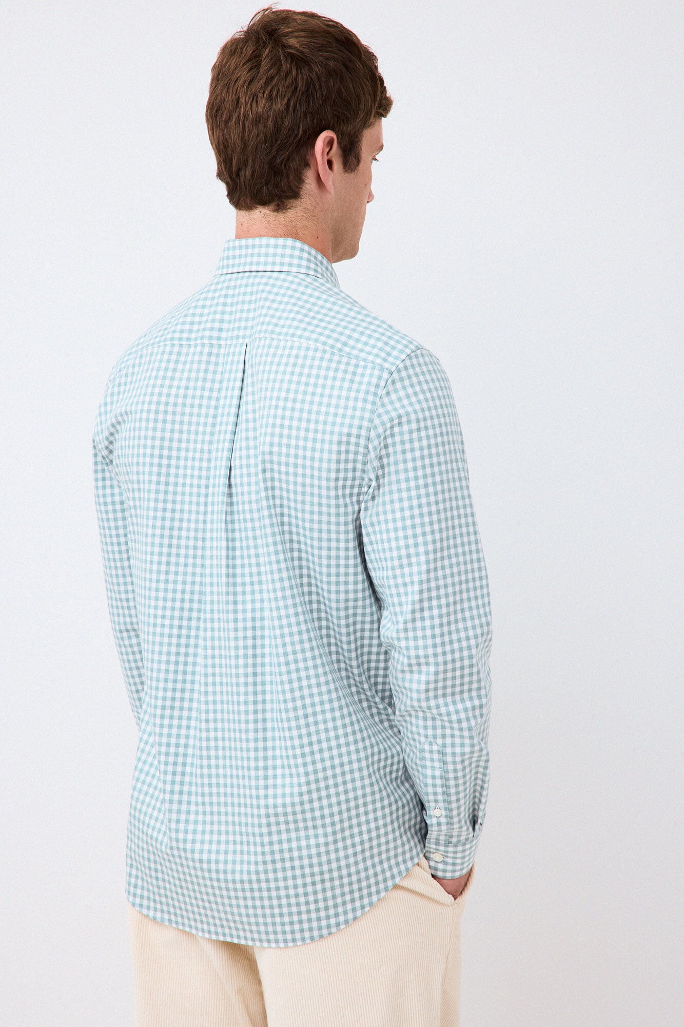Pedro del Hierro Camisa em sarja aos quadrados Verde
