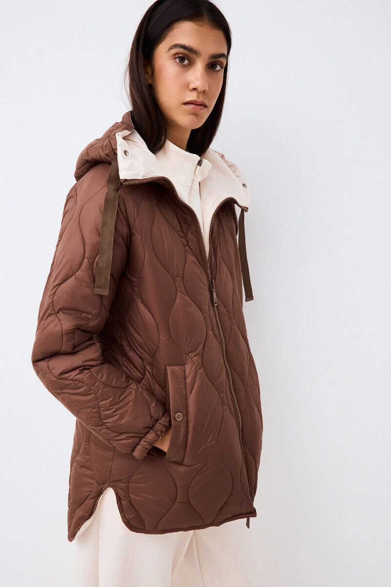 Pedro del Hierro Parka comprida revers&iacute;vel com capuz Marrom