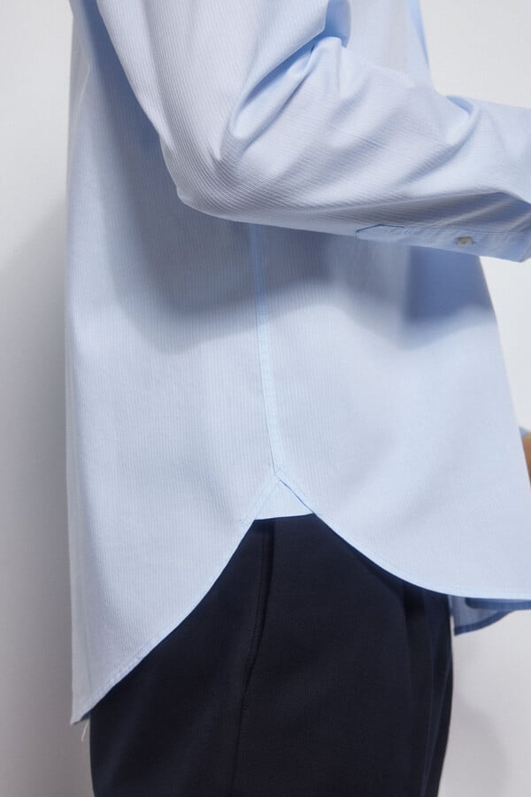 Pedro del Hierro camisa lisa estrutura Azul