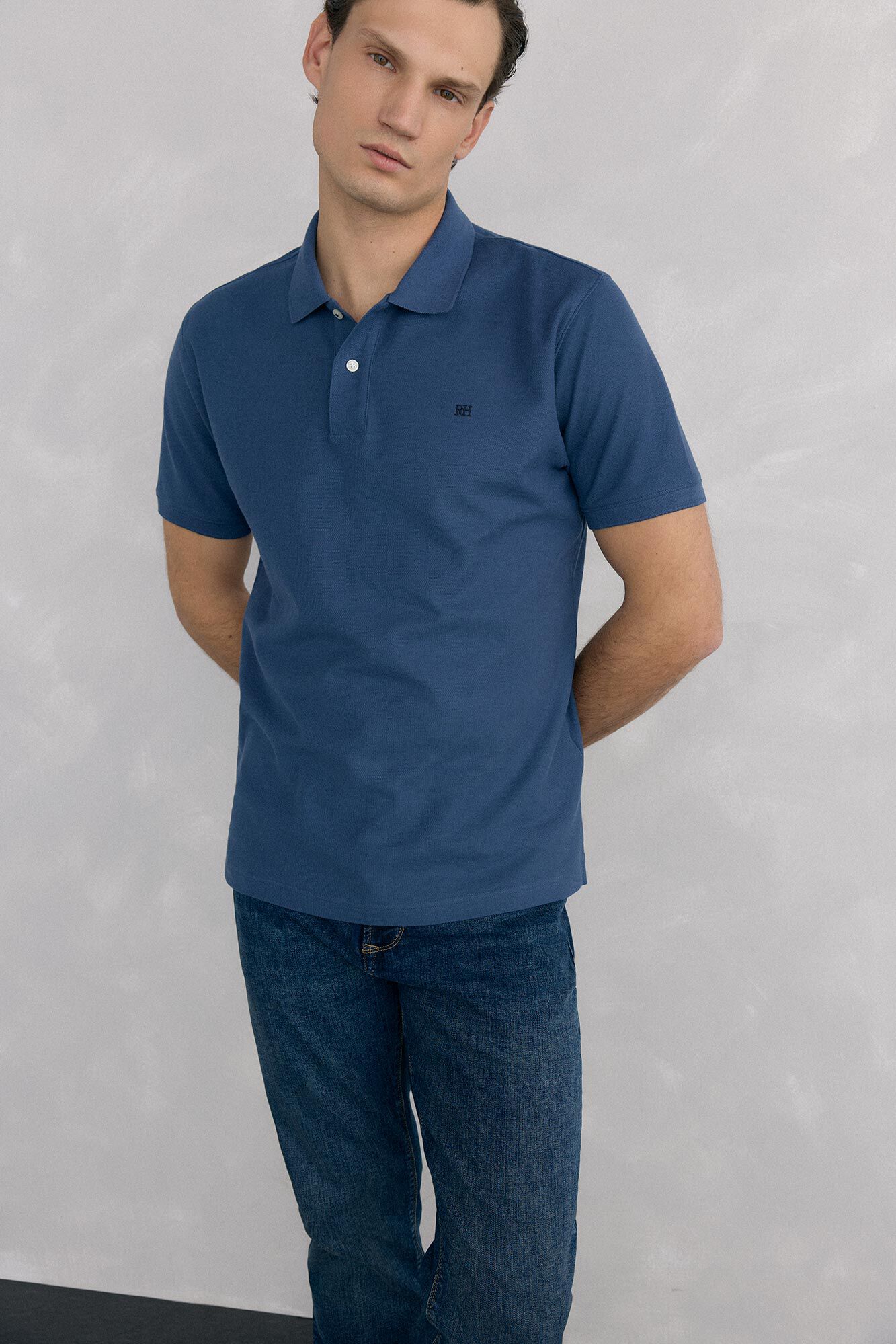 Pedro del Hierro Polo b&aacute;sico piqu&eacute; Azul