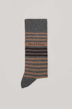 Pedro del Hierro Stripy logo socks Brown