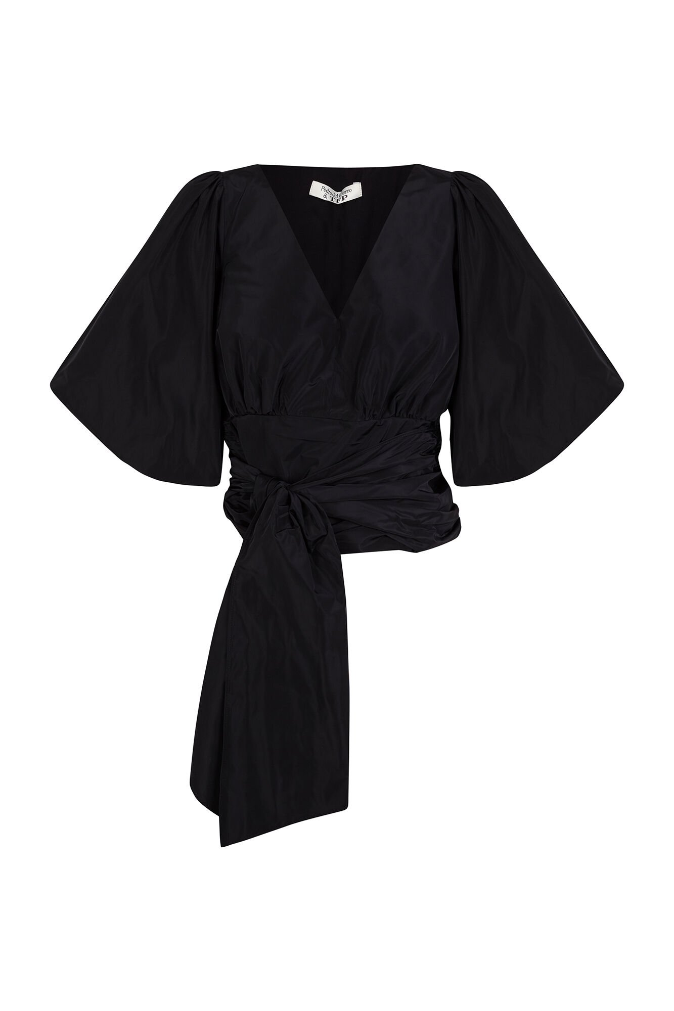 TFP by Tamara Falc&oacute; Taffeta blouse with bow or tie Black
