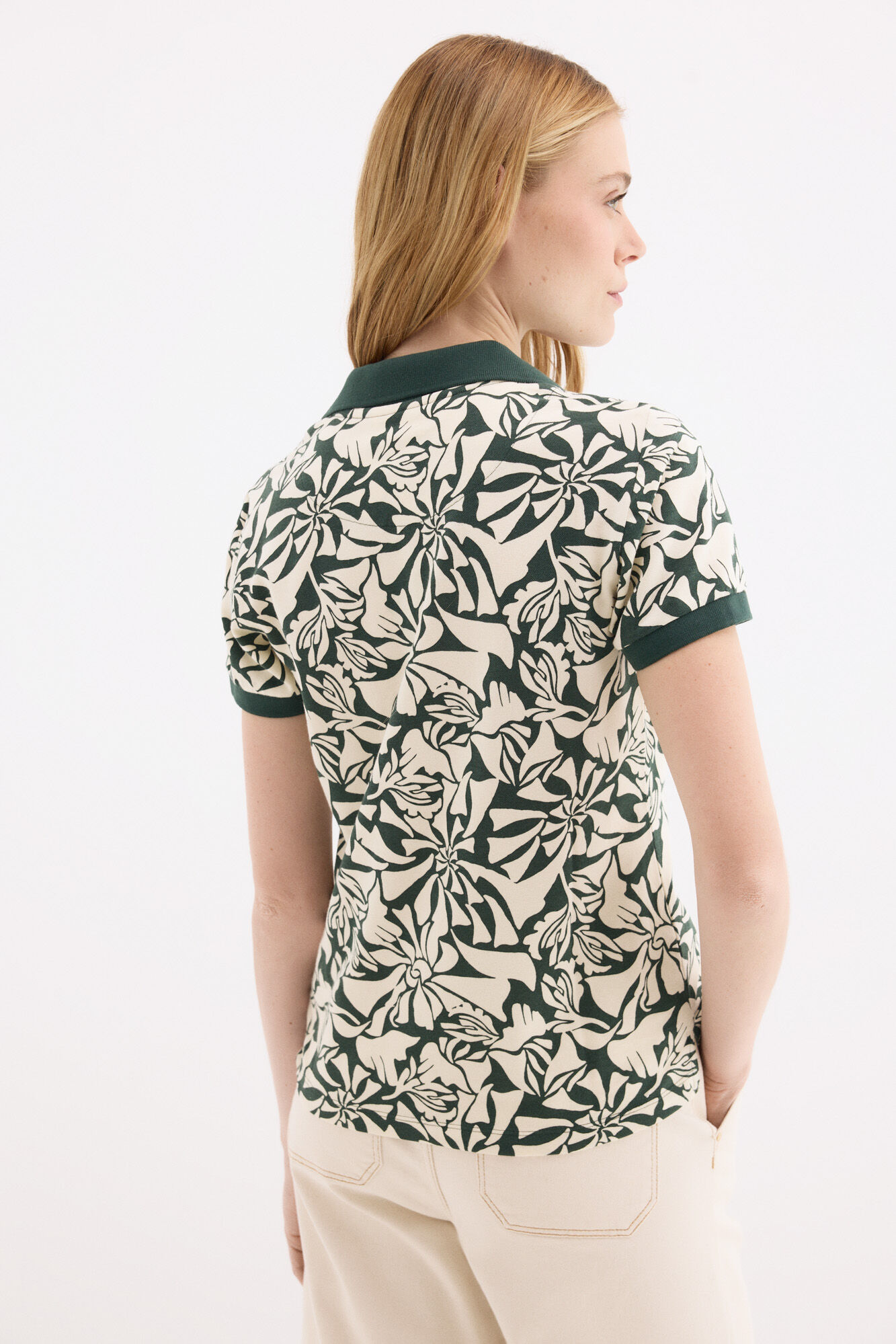 Pedro del Hierro Printed short sleeve polo shirt Green