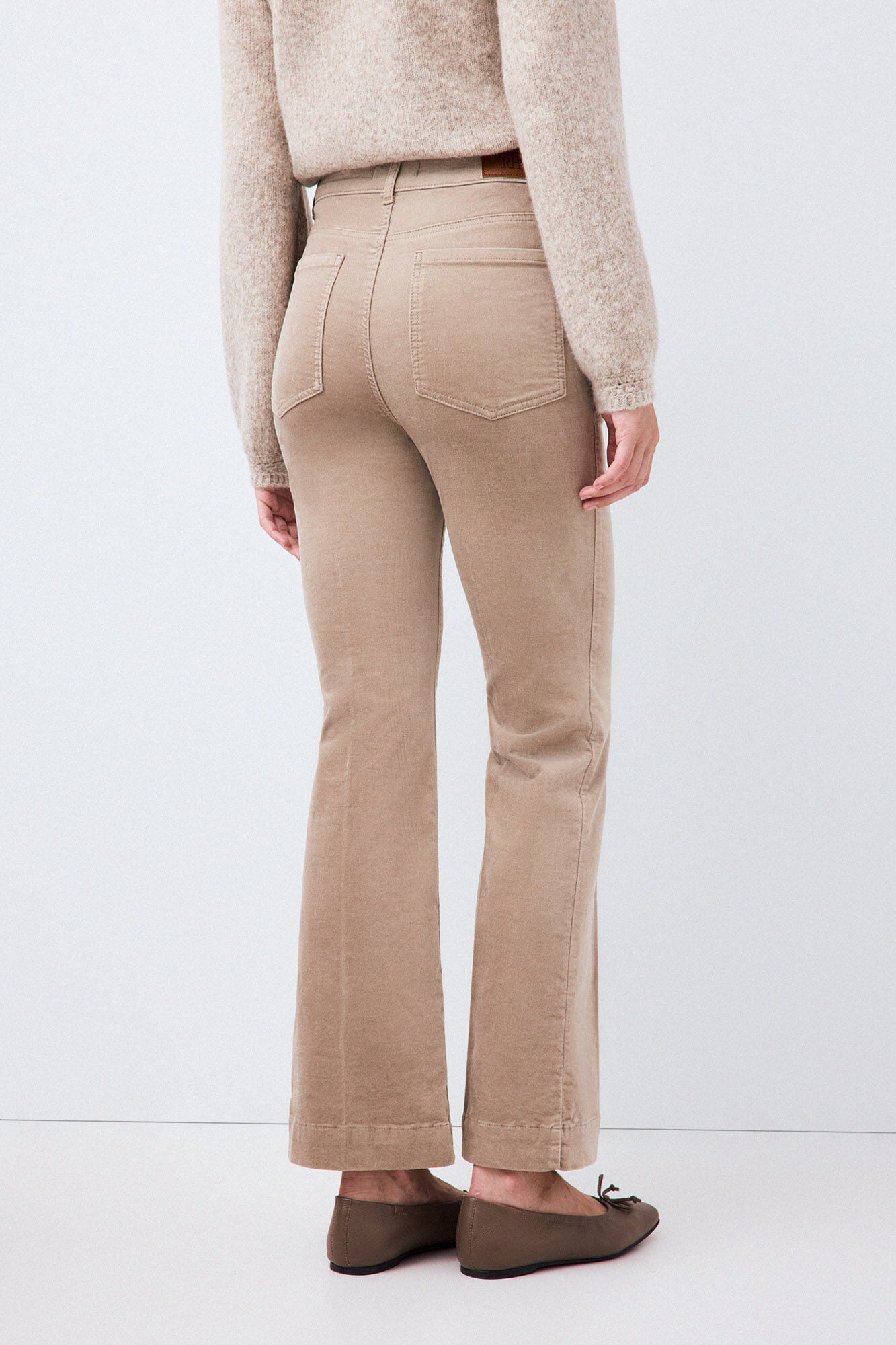 Pedro del Hierro Velvet flare trousers Brown