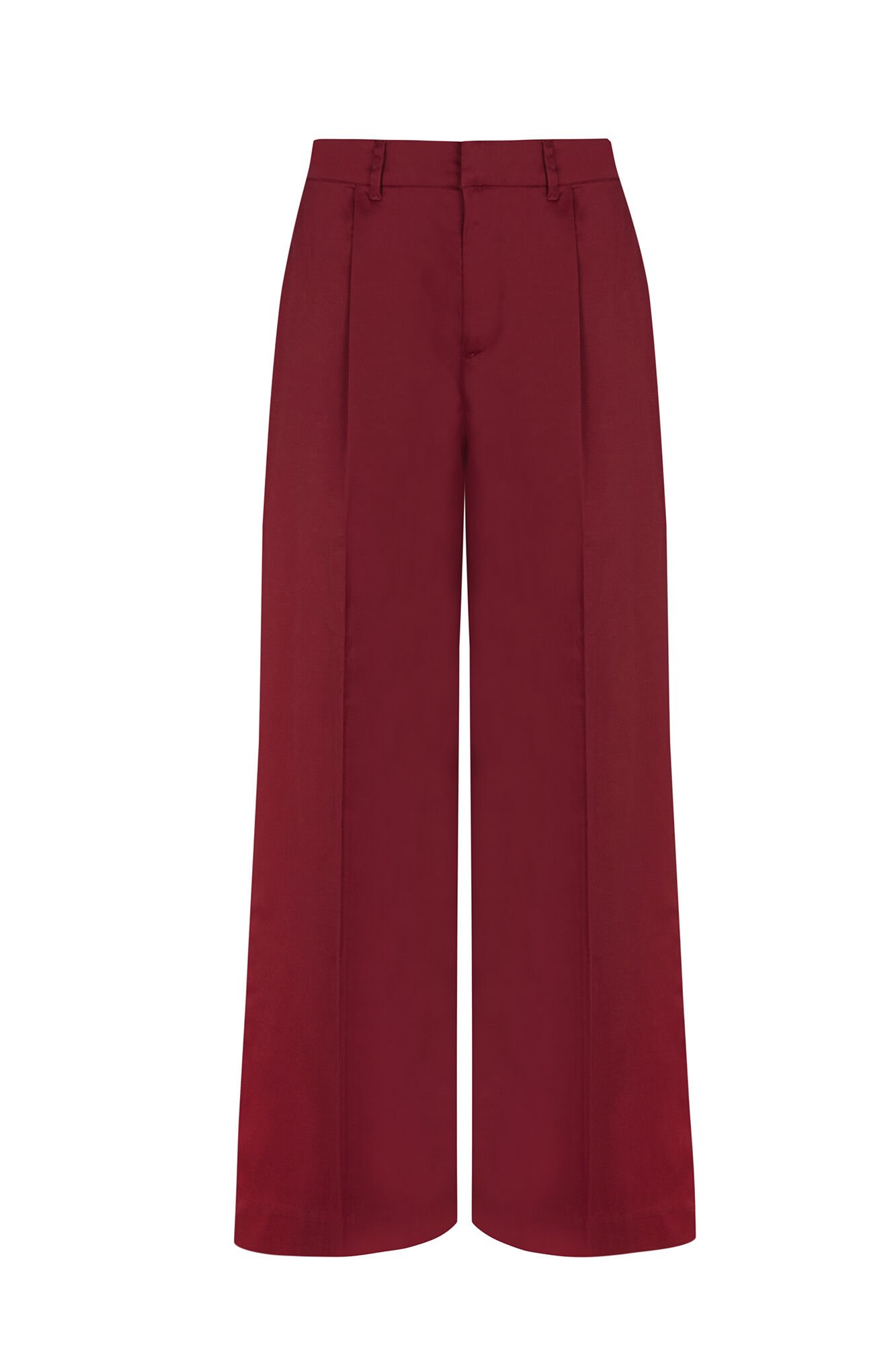 Pedro del Hierro Classic wide leg trousers Burgundy