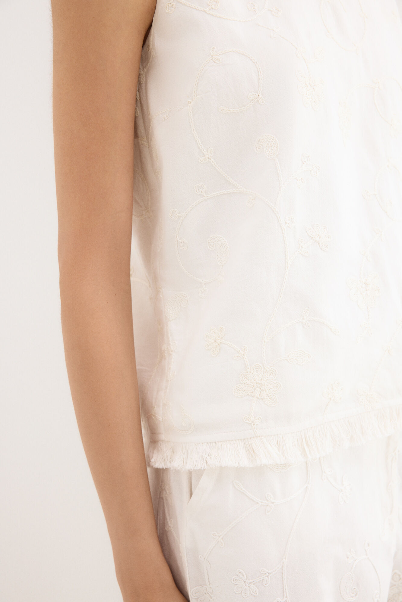 Pedro del Hierro Embroidered top White
