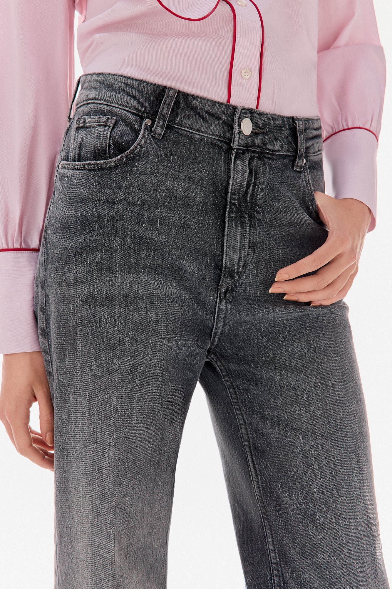 TFP by Tamara Falc&oacute; Wide-leg cropped jeans Grey