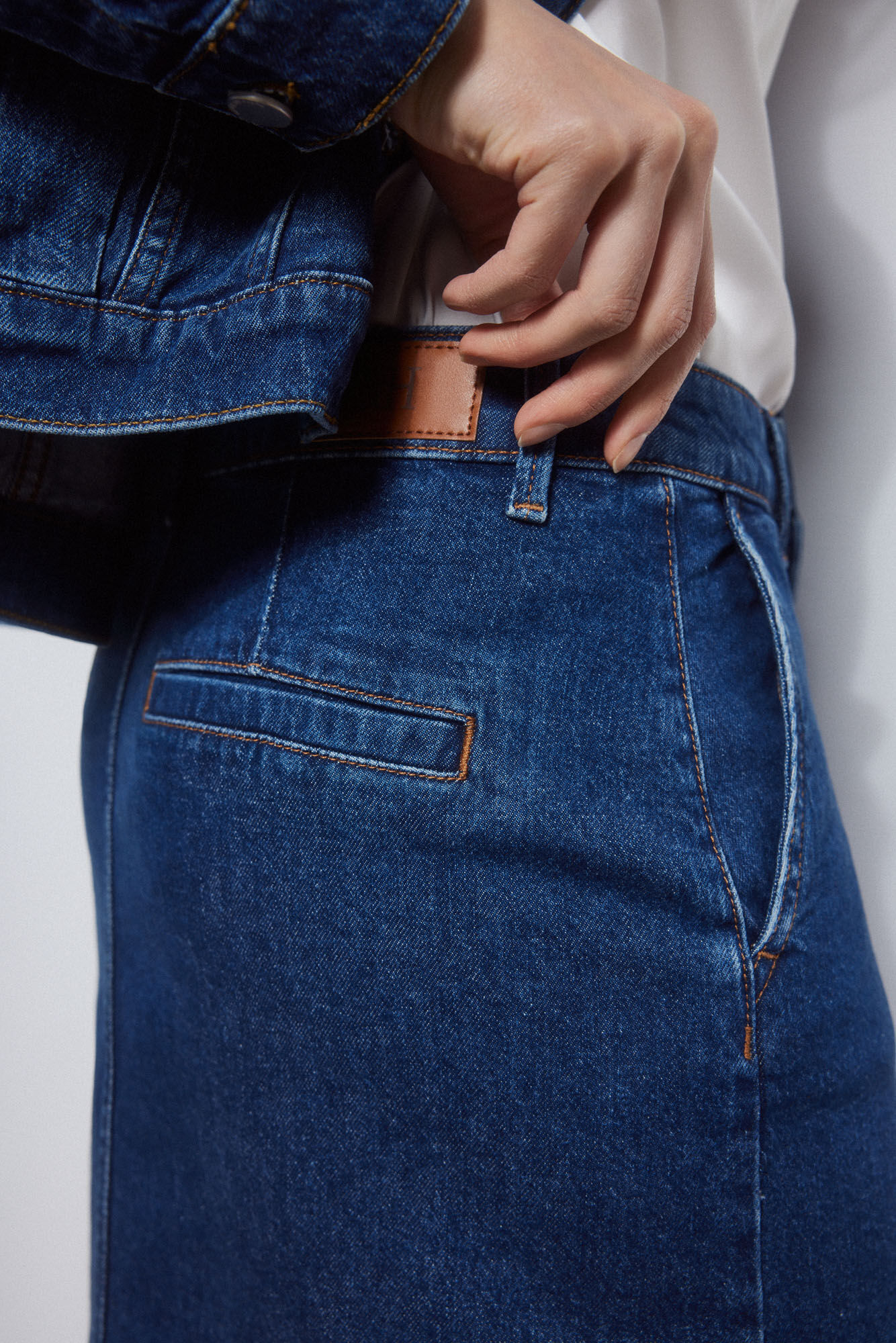 Pedro del Hierro Denim skirt Blue