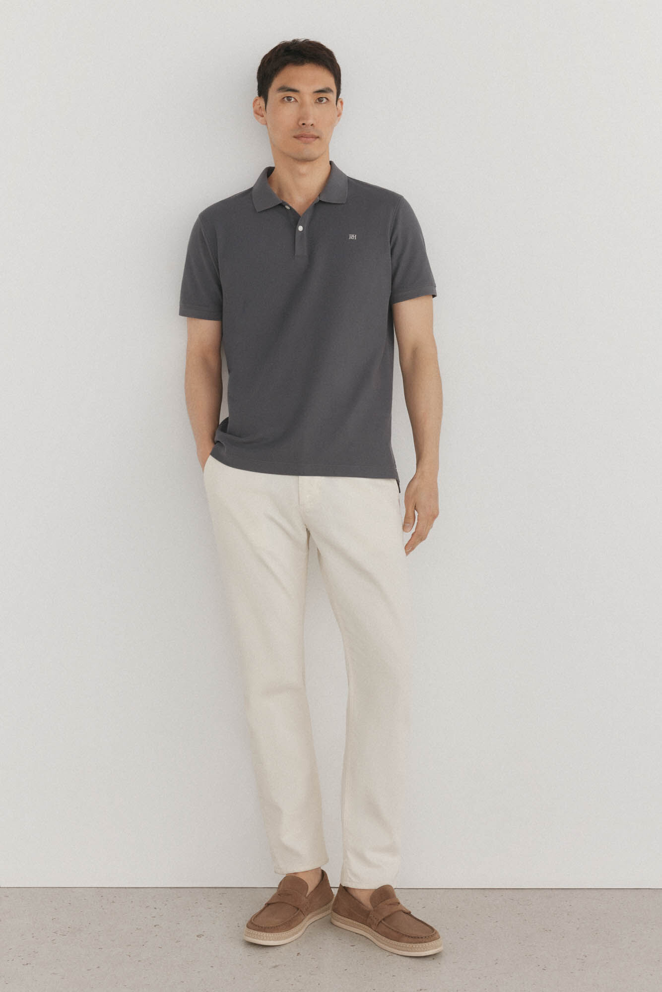 Pedro del Hierro Polo b&aacute;sico slim Gris