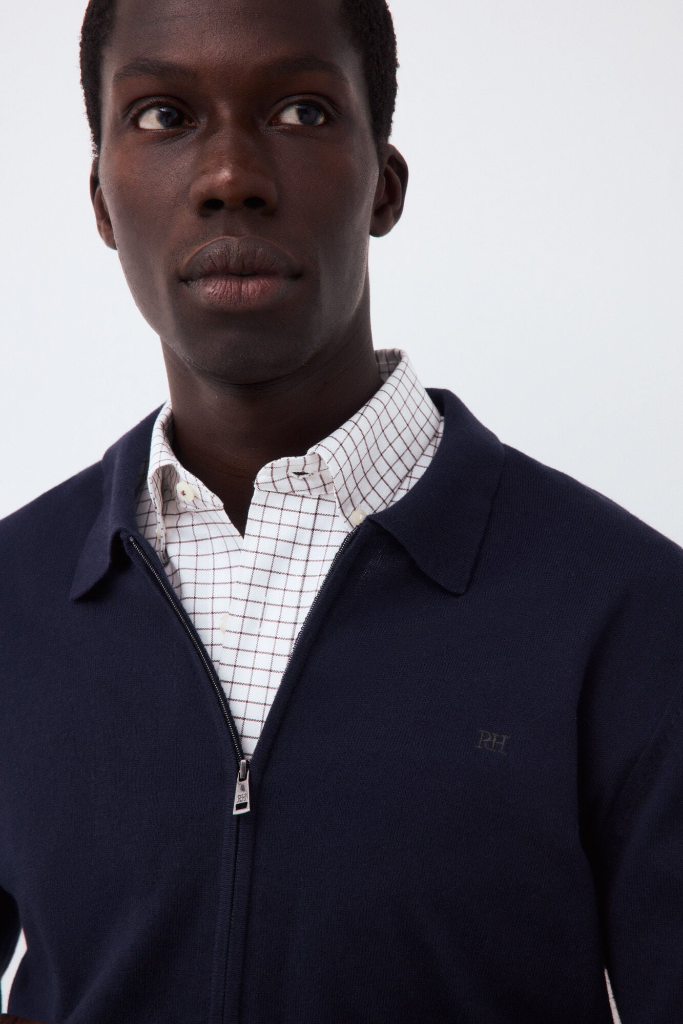 Pedro del Hierro Cotton silk cashmere zip fastening premium cardigan