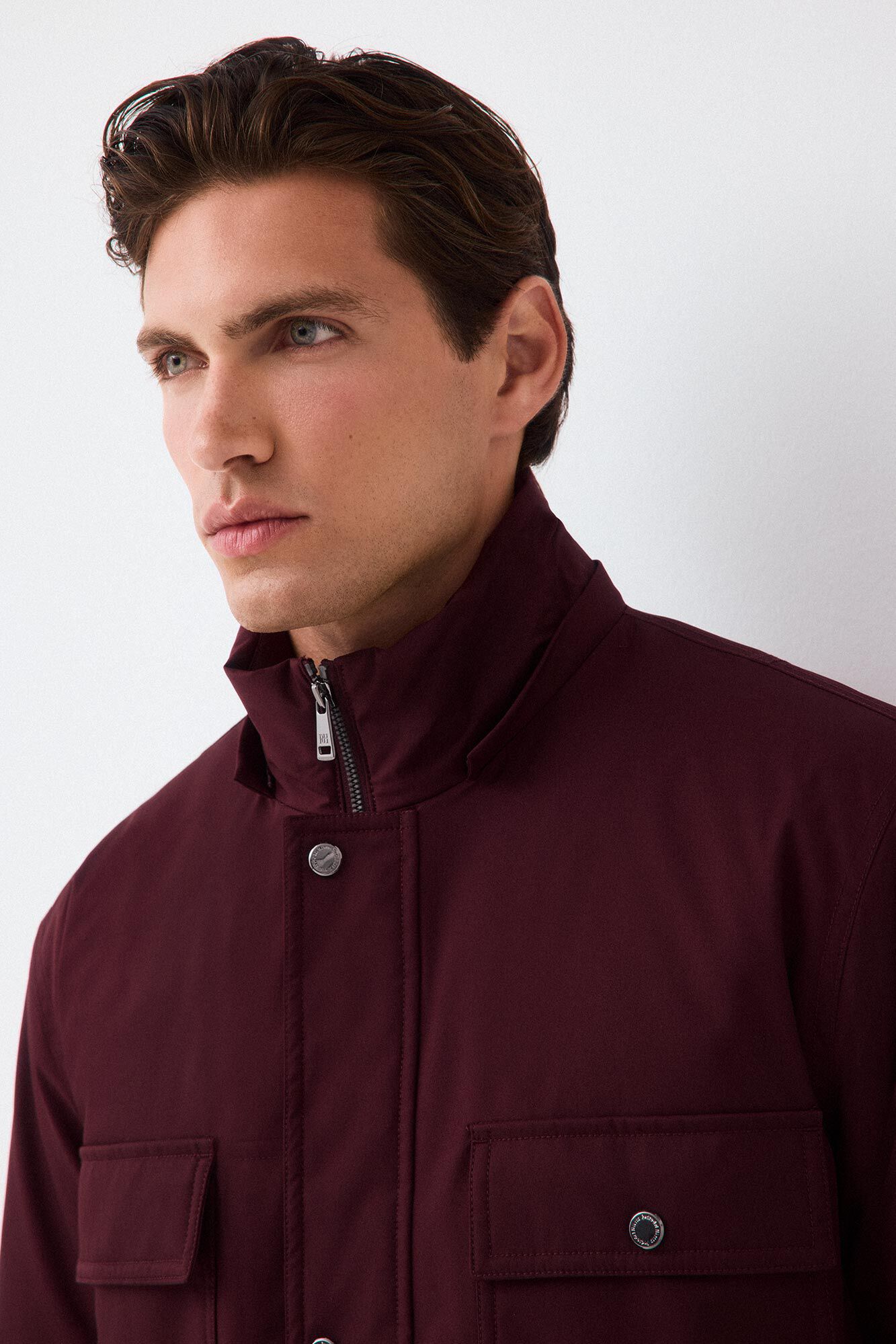 Pedro del Hierro Four-pocket field jacket Burgundy
