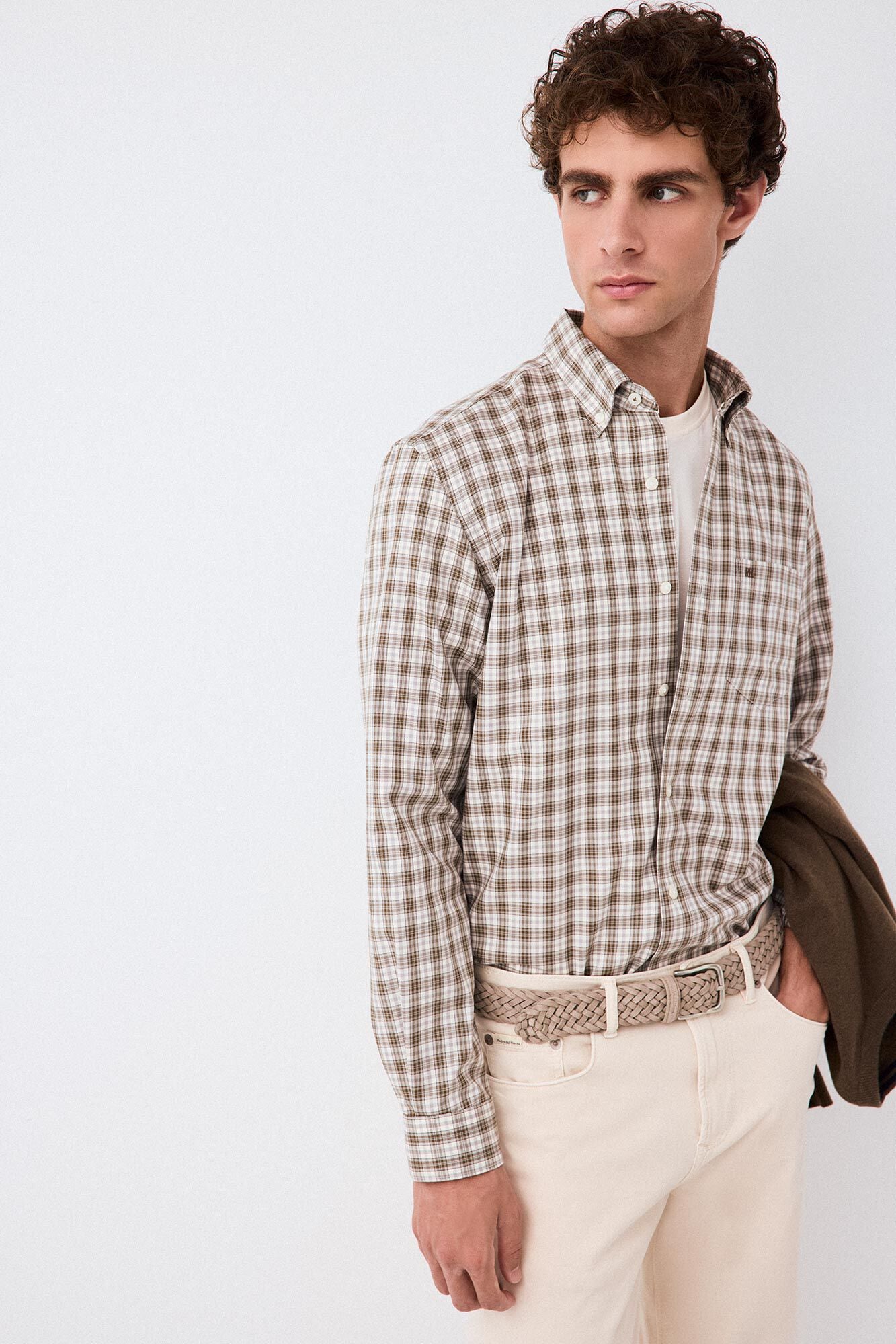 Pedro del Hierro Plaid twill shirt