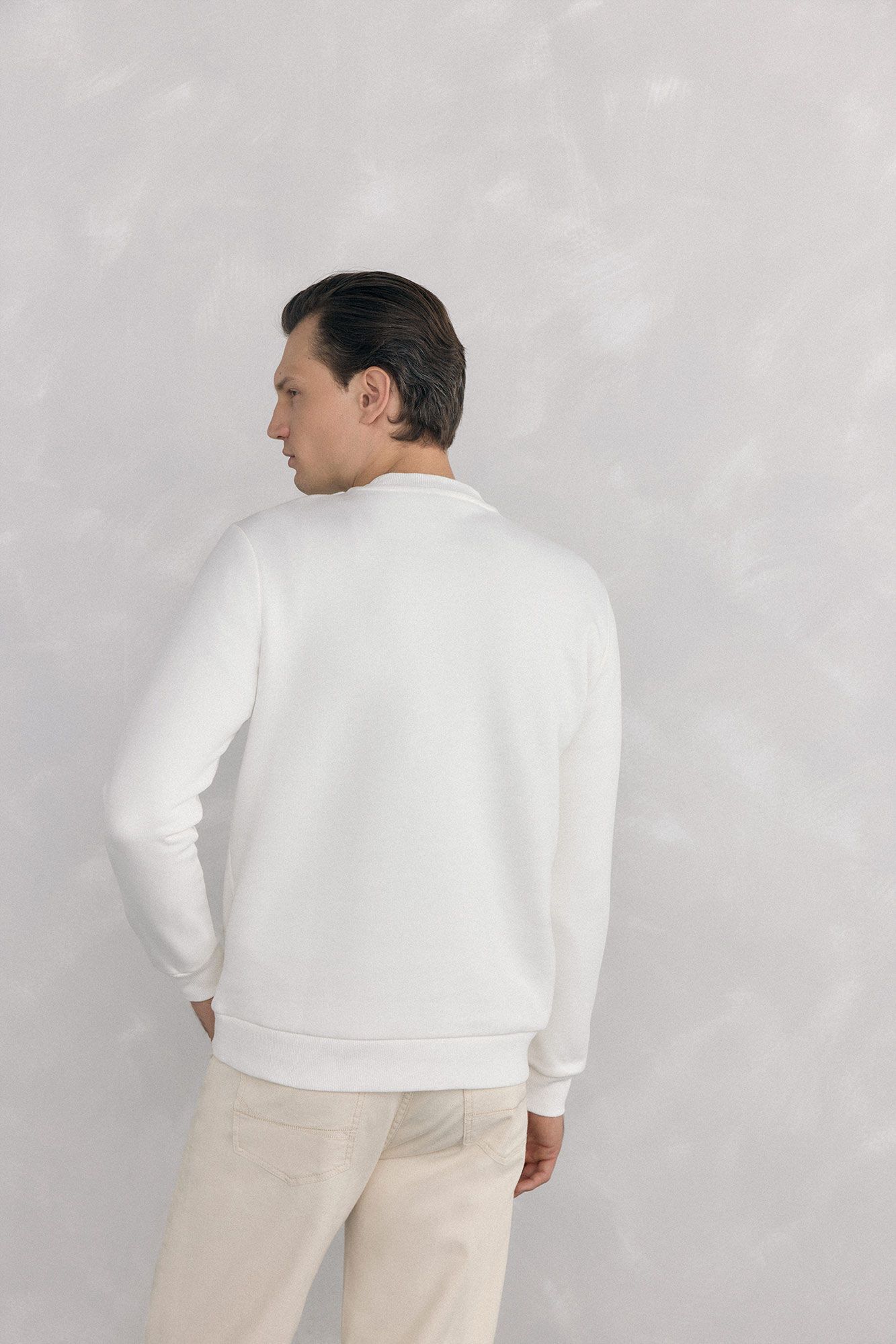 Pedro del Hierro Logo crew neck sweatshirt Ecru