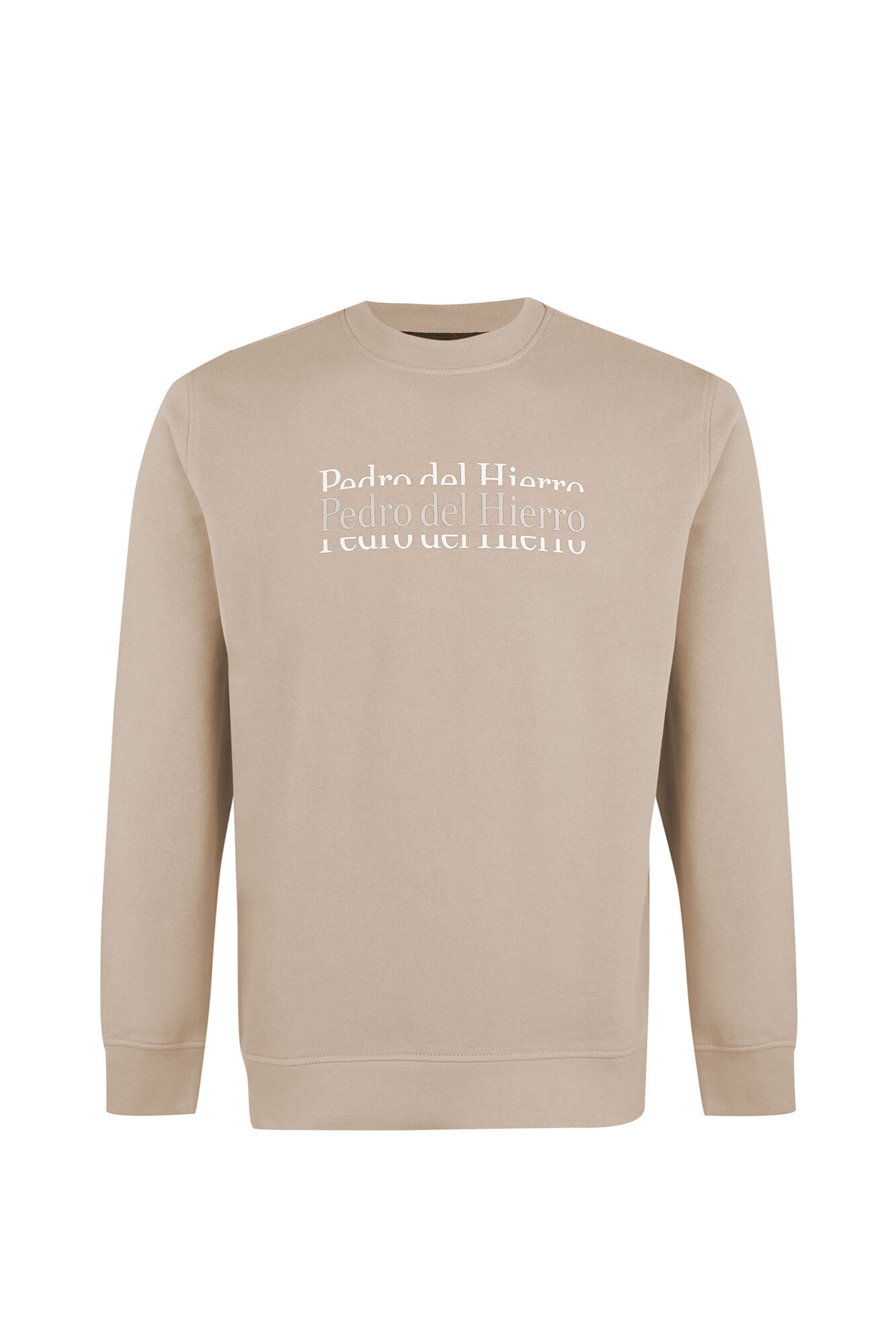 Pedro del Hierro Crew neck logo sweatshirt Beige