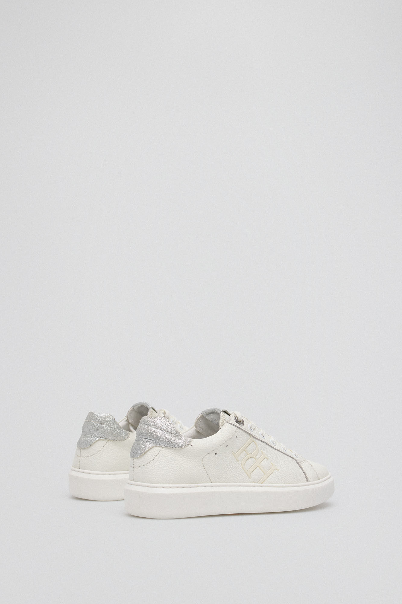 Pedro del Hierro Zapatilla logo b&aacute;sica glitter Blanco