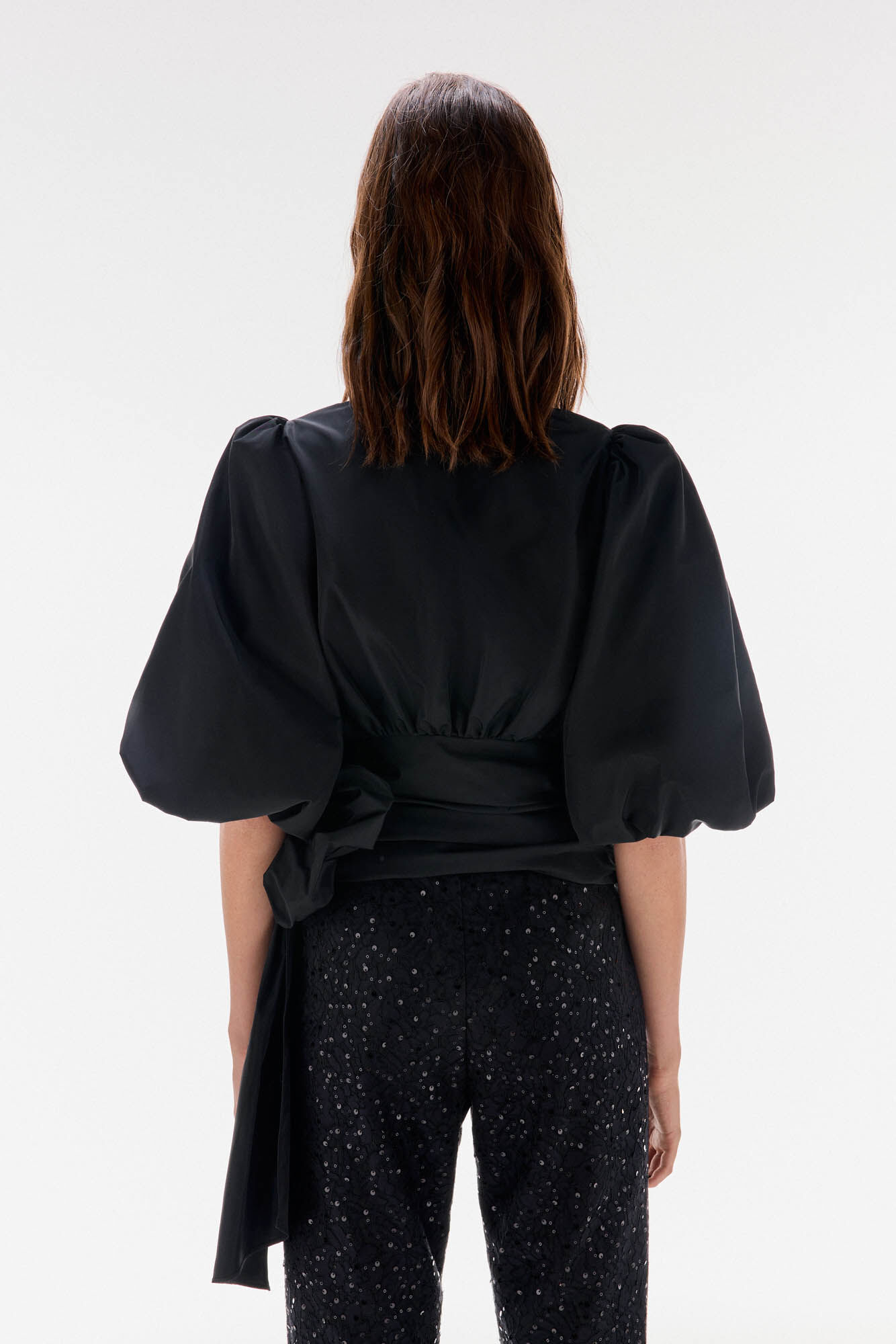 TFP by Tamara Falc&oacute; Taffeta blouse with bow or tie Black