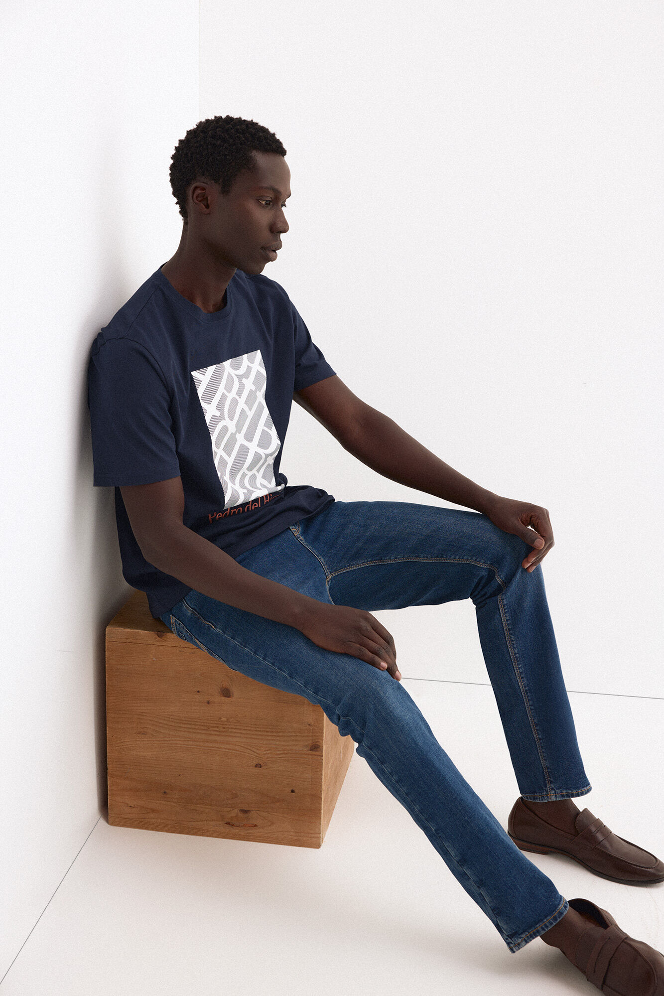 Pedro del Hierro Printed logo T-shirt Blue