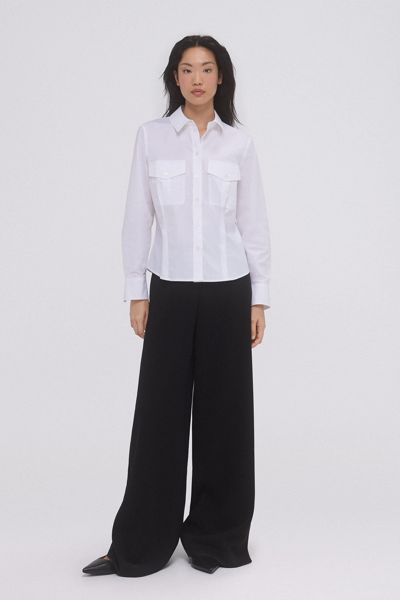 Pedro del Hierro Cotton shirt with pockets Ecru