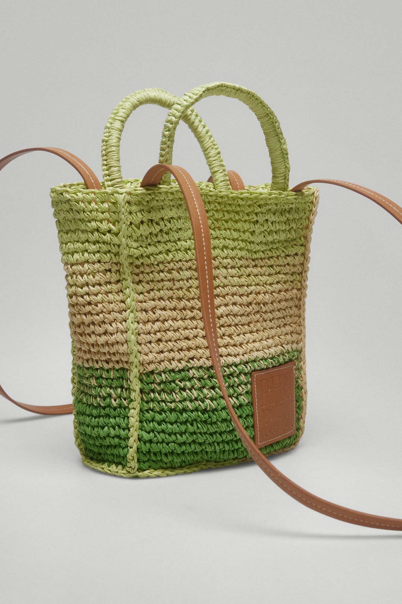 Pedro del Hierro Mini raffia tote bag Yellow