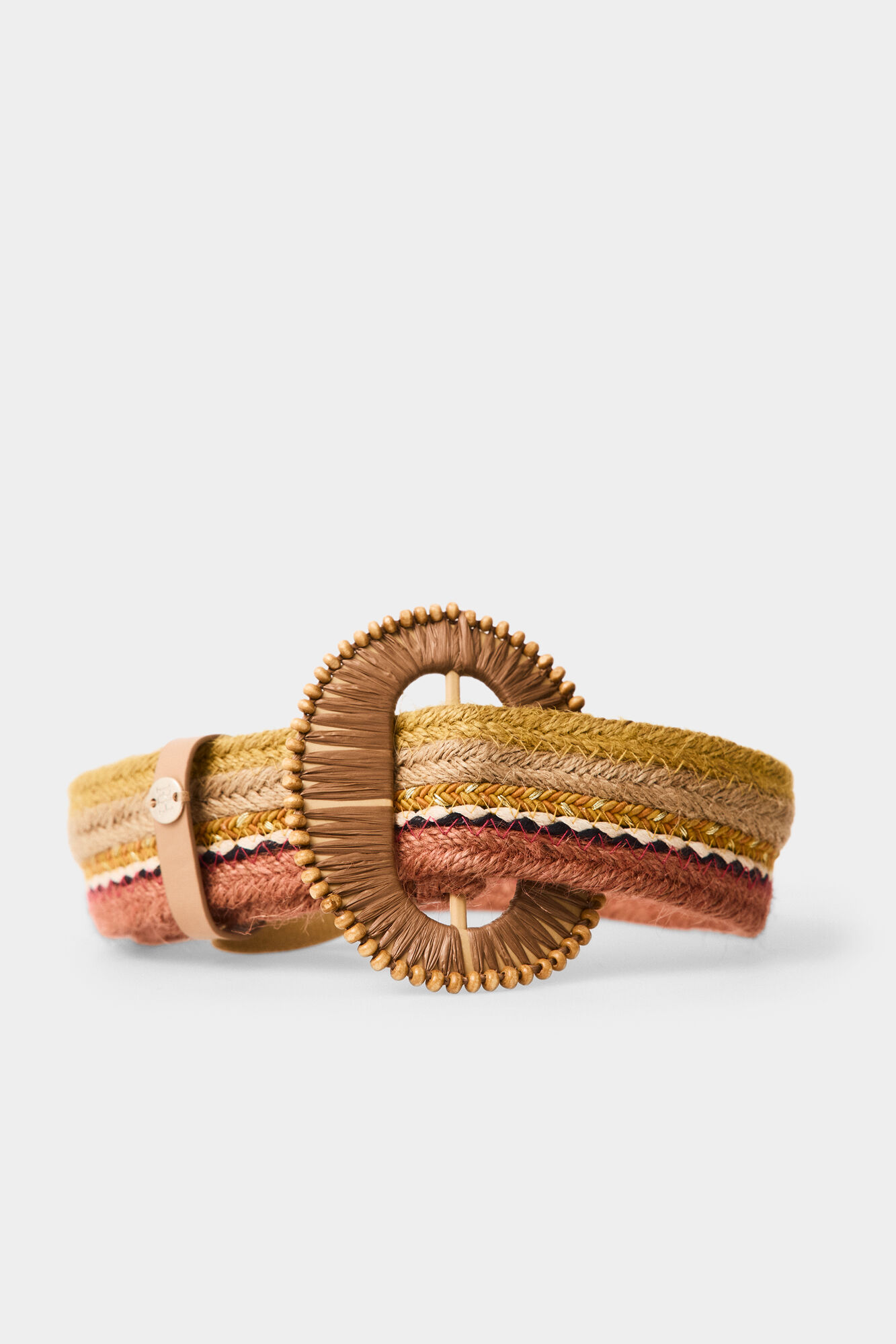 Pedro del Hierro Multicoloured braided belt Ecru