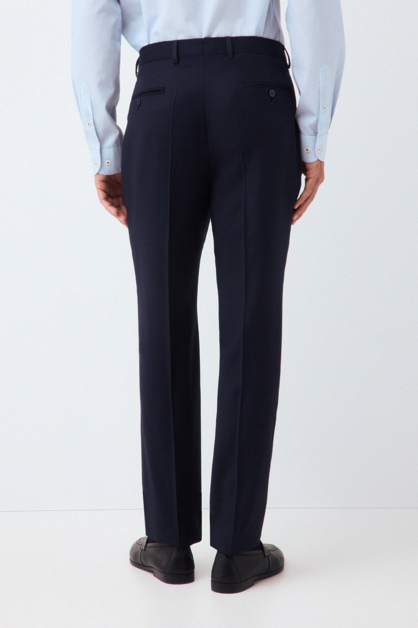 Pedro del Hierro Houndstooth slim fit tailored trousers Blue