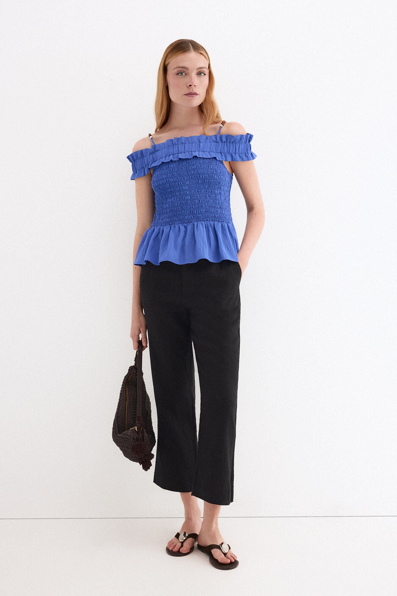 Pedro del Hierro Elasticated strap top Blue