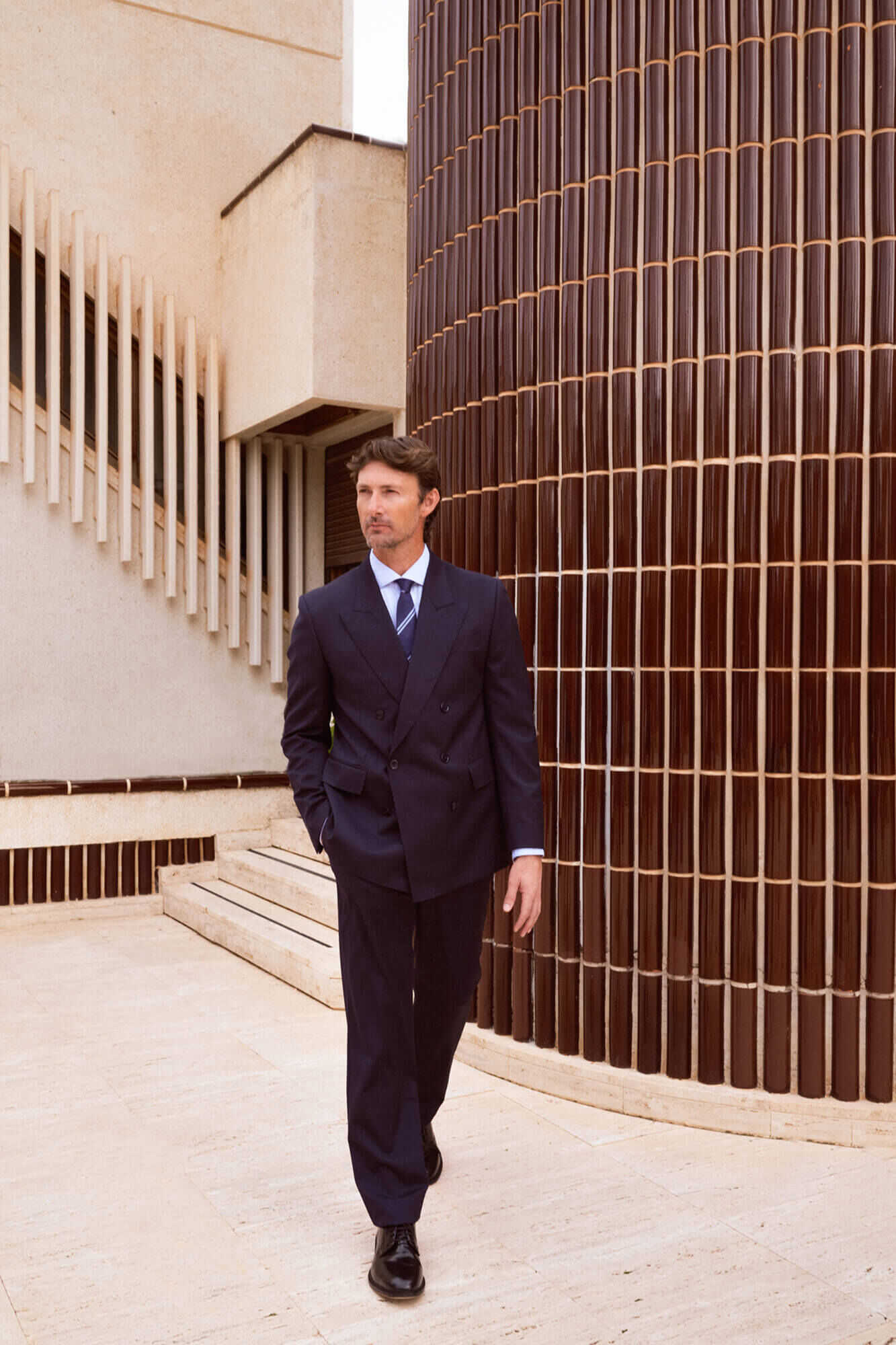 Pedro del Hierro Plain bi-stretch tailored trousers