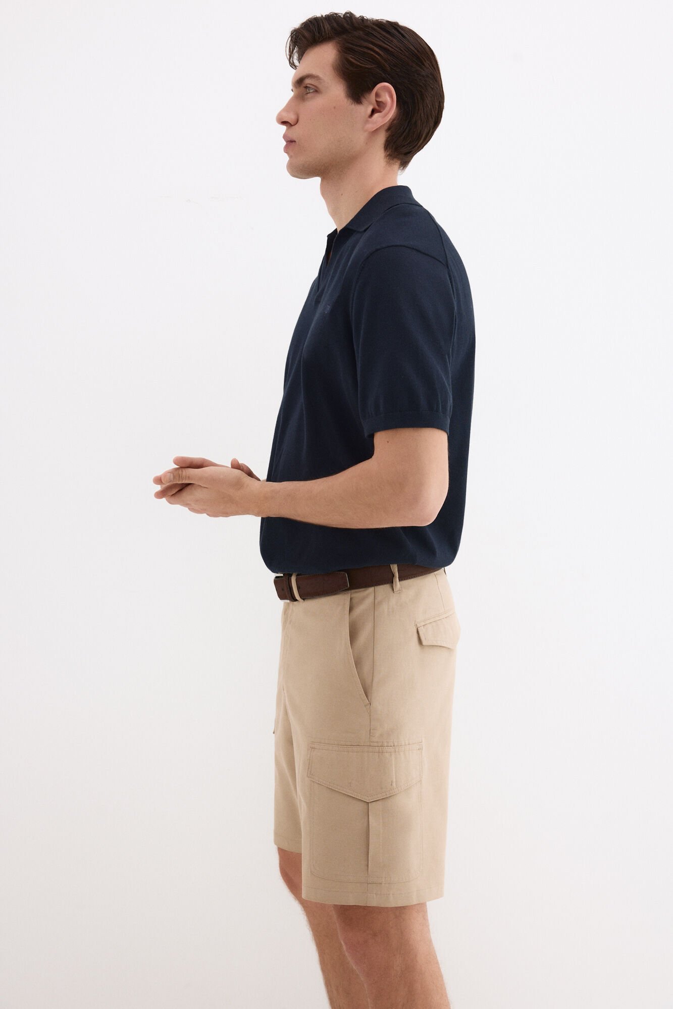 Pedro del Hierro Regular cargo Bermuda shorts Beige