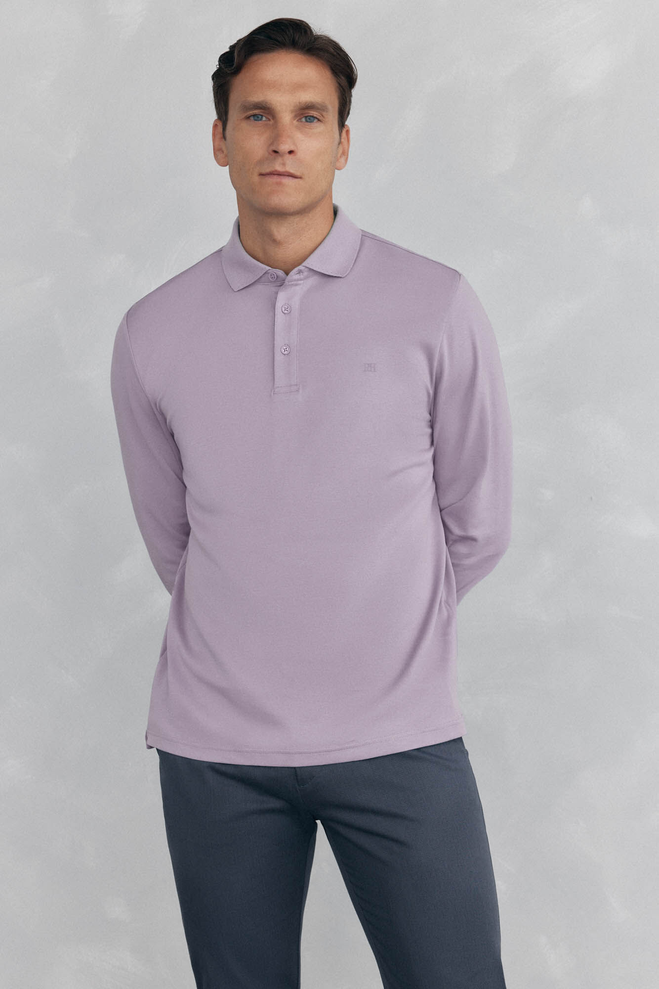 Pedro del Hierro Mercerized long sleeve polo shirt