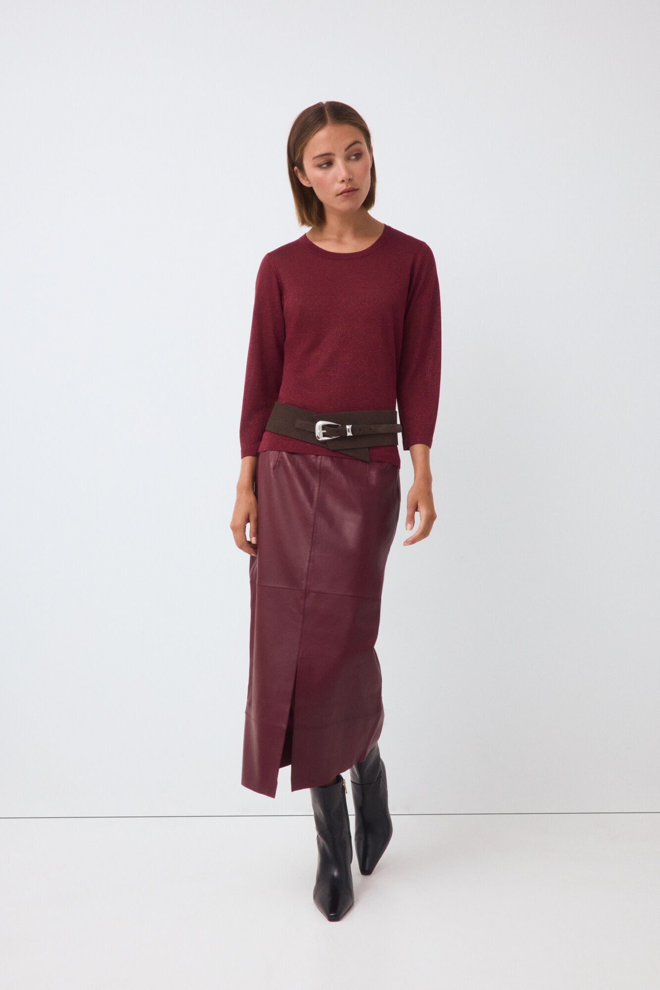 Pedro del Hierro Lurex knit long sleeve top