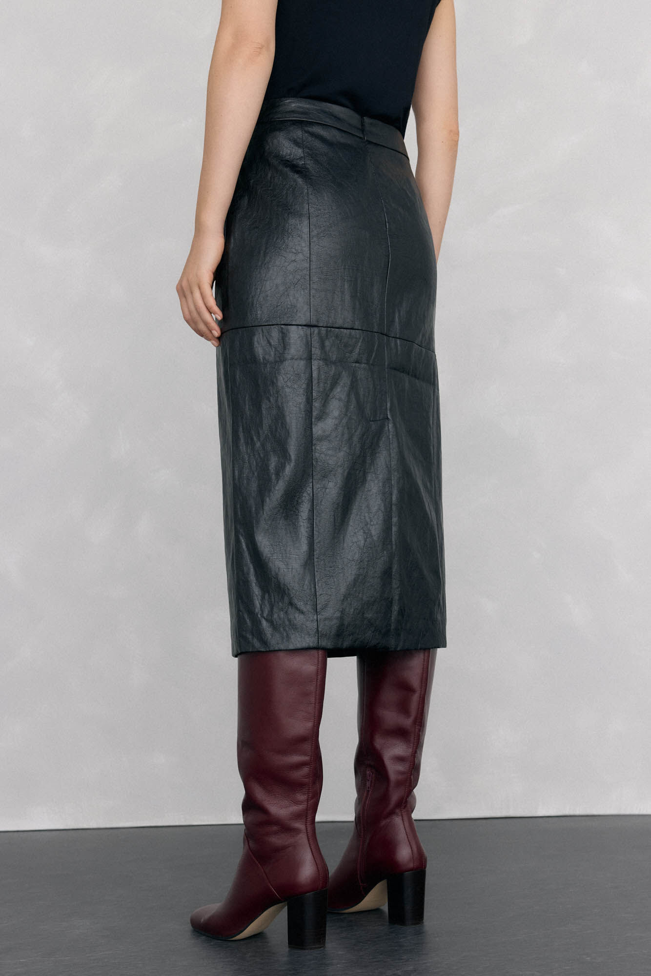 Pedro del Hierro Botas alta de couro Bordeaux