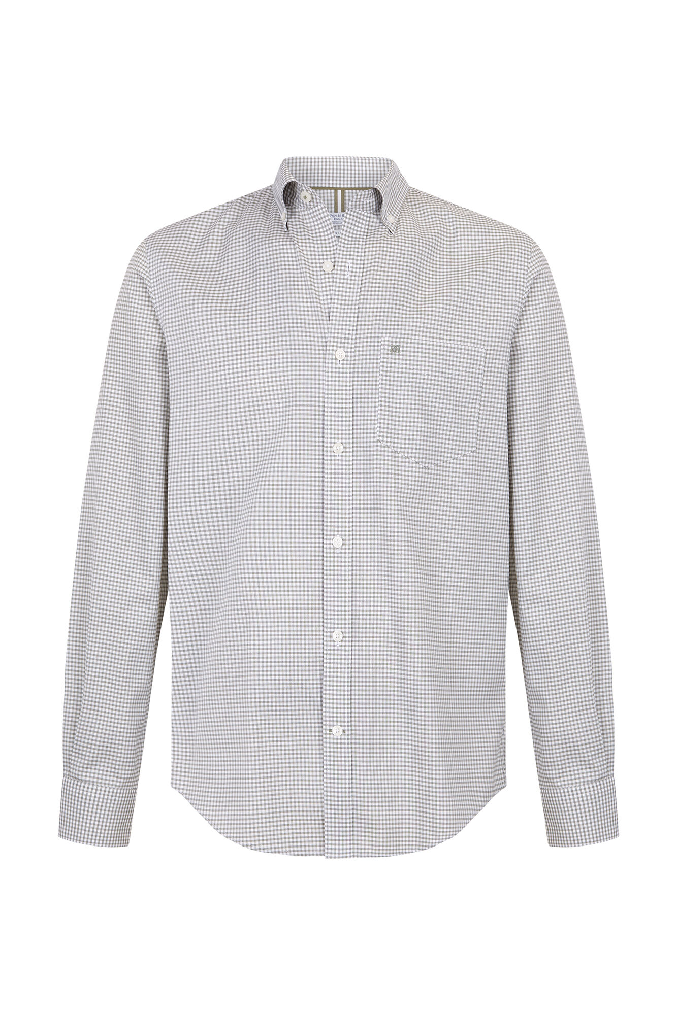 Pedro del Hierro Non-iron Oxford checked shirt Green