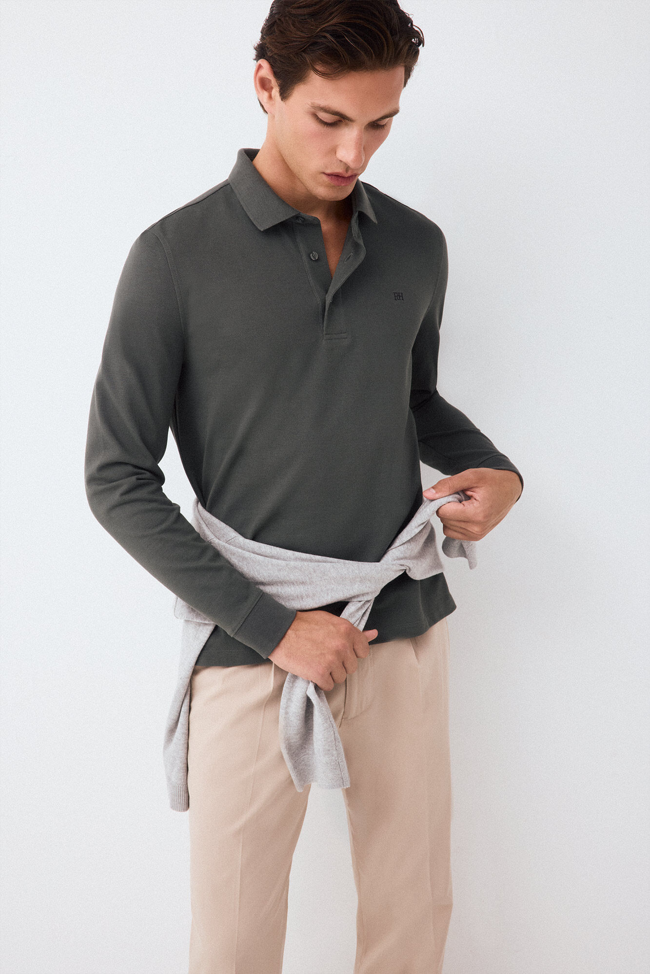Pedro del Hierro Piqu&eacute; long sleeve polo shirt
