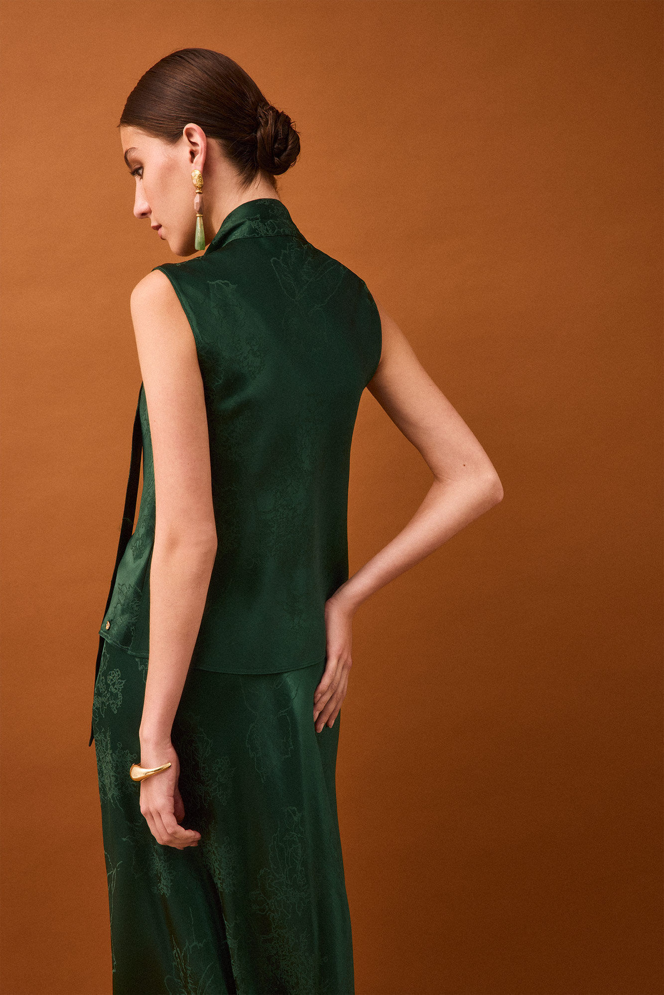 Pedro del Hierro Wrap effect long sleeve dress Green