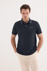 Pedro del Hierro Polo shirt with logo tips Blue
