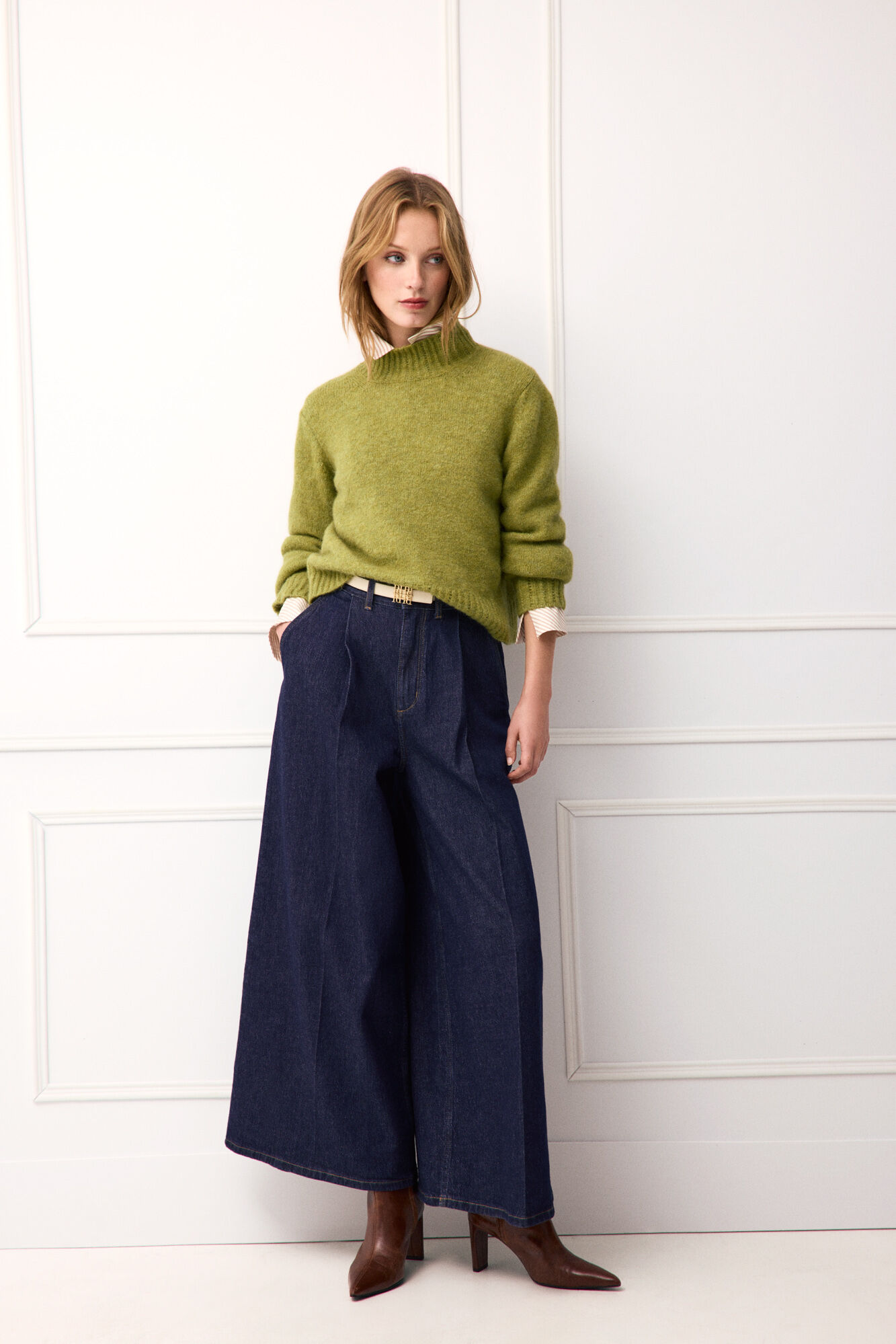 TFP by Tamara Falc&oacute; Cropped cross-knit jumper Green